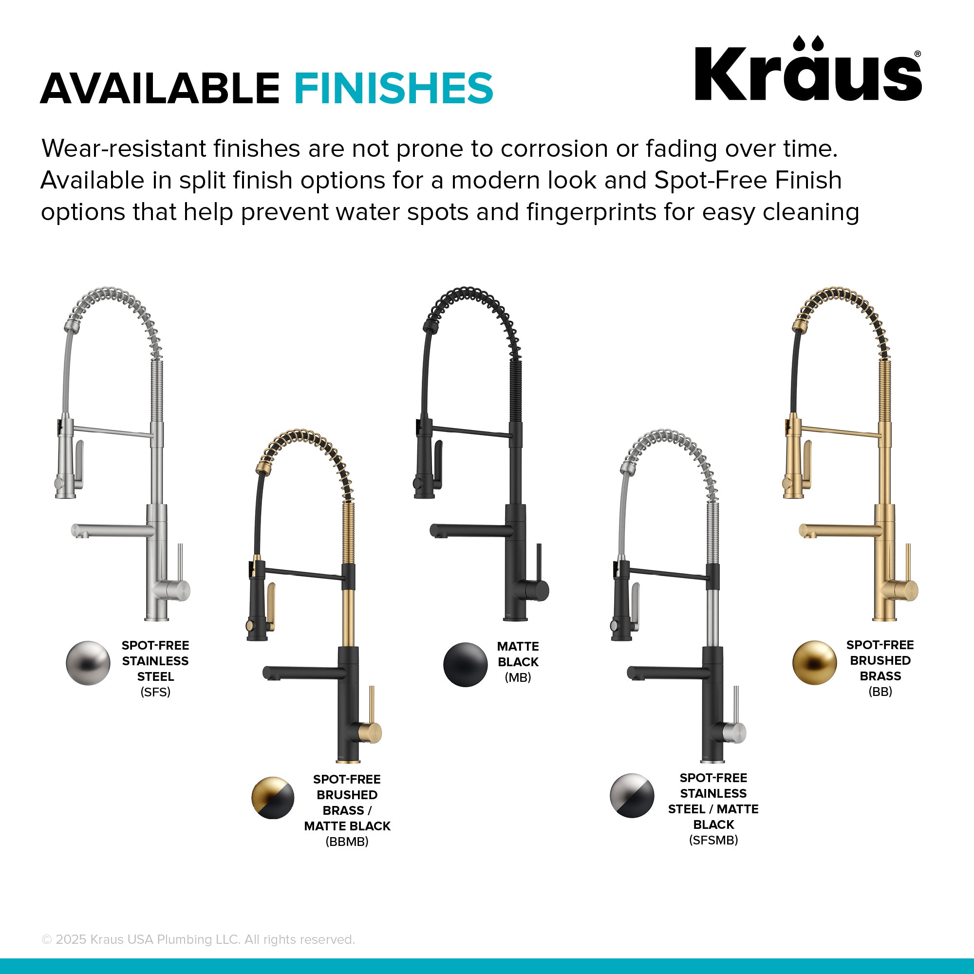 KRAUS Artec Pro 2-Function Single Handle Pull Down Kitchen Faucet in Spot-Free Stainless Steel & Matte Black-DirectSinks