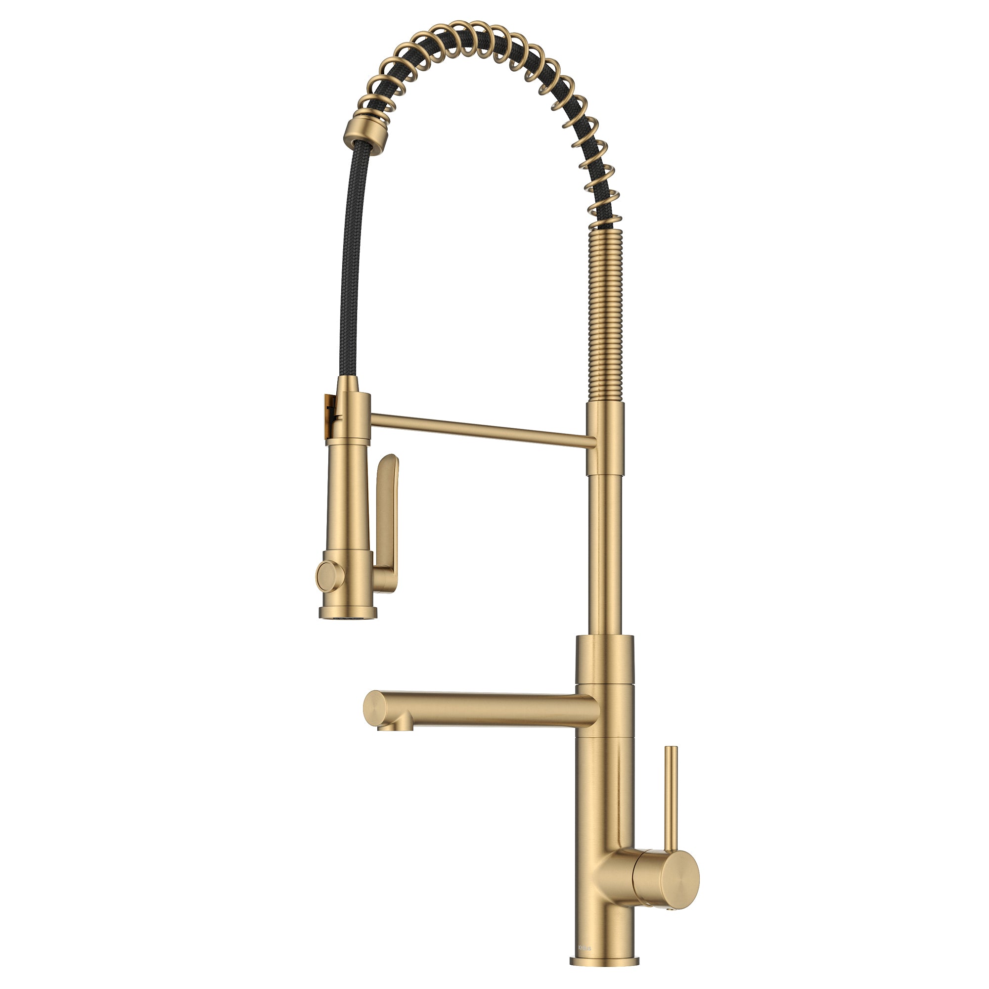 KRAUS Artec Pro 2-Function Single Handle Pull Down Kitchen Faucet in Brushed Brass-DirectSinks