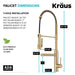 KRAUS Artec Pro 2-Function Single Handle Pull Down Kitchen Faucet in Brushed Brass-DirectSinks