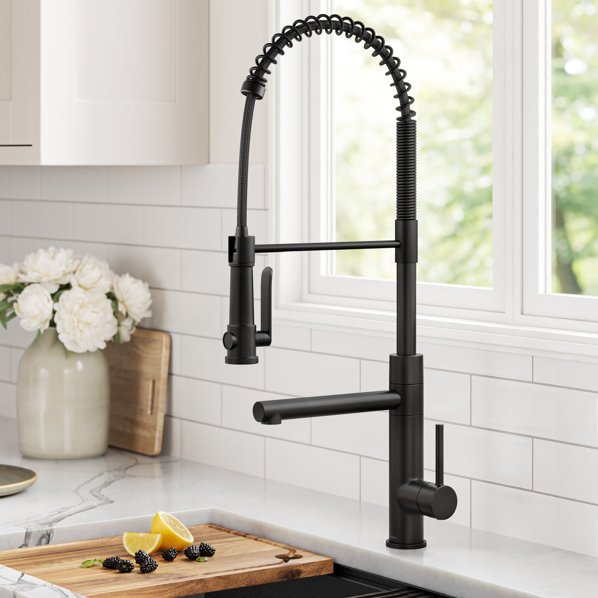 KRAUS Artec Pro 2-Function Single Handle Pull Down Kitchen Faucet in Matte Black-DirectSinks