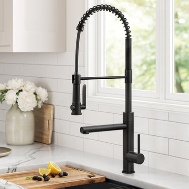 KRAUS Artec Pro 2-Function Single Handle Pull Down Kitchen Faucet in Matte Black-DirectSinks