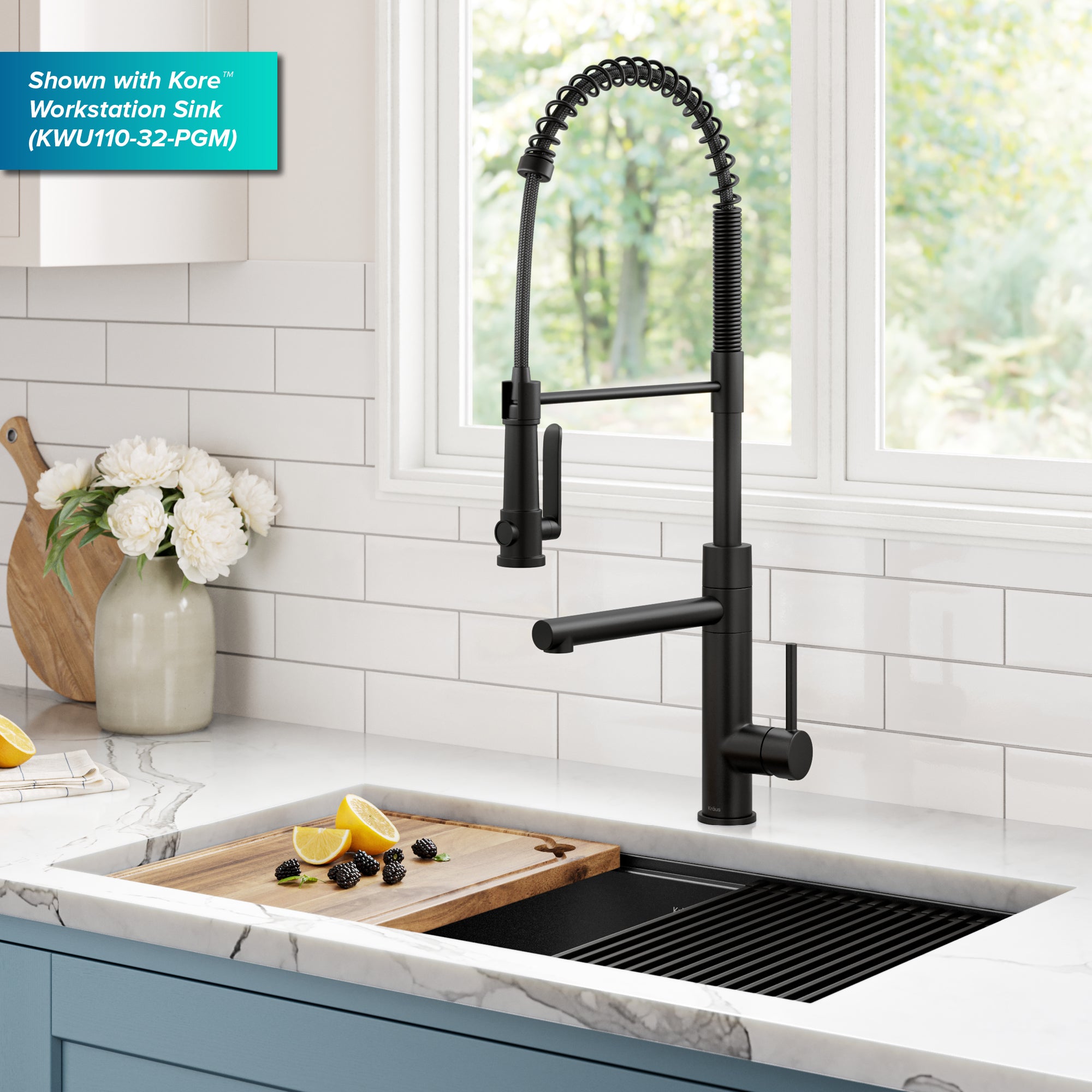 KRAUS Artec Pro 2-Function Single Handle Pull Down Kitchen Faucet in Matte Black-DirectSinks