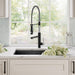 KRAUS Artec Pro 2-Function Single Handle Pull Down Kitchen Faucet in Spot-Free Stainless Steel & Matte Black-DirectSinks
