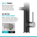 KRAUS Artec Pro 2-Function Single Handle Pull Down Kitchen Faucet in Spot-Free Stainless Steel & Matte Black-DirectSinks