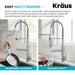 KRAUS Artec Pro 2-Function Single Handle Pull Down Kitchen Faucet in Spot-Free Stainless Steel & Matte Black-DirectSinks