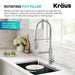 KRAUS Artec Pro 2-Function Single Handle Pull Down Kitchen Faucet in Spot-Free Stainless Steel-DirectSinks