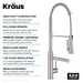 KRAUS Artec Pro 2-Function Single Handle Pull Down Kitchen Faucet in Spot-Free Stainless Steel-DirectSinks