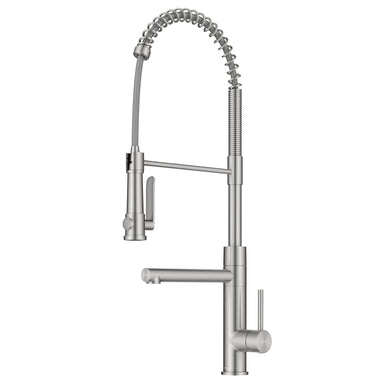 KRAUS Artec Pro 2-Function Single Handle Pull Down Kitchen Faucet in Spot-Free Stainless Steel-DirectSinks