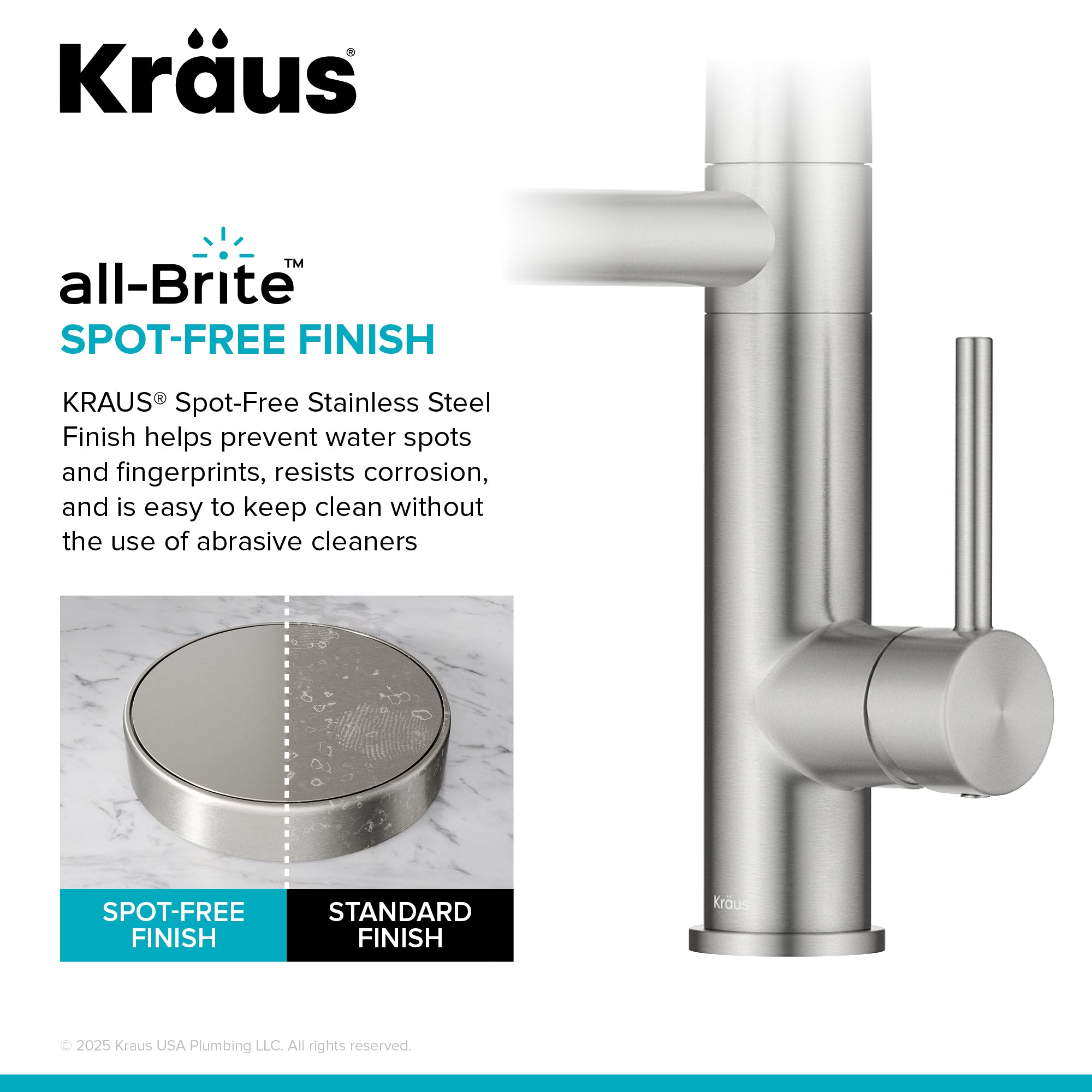 KRAUS Artec Pro 2-Function Single Handle Pull Down Kitchen Faucet in Spot-Free Stainless Steel-DirectSinks