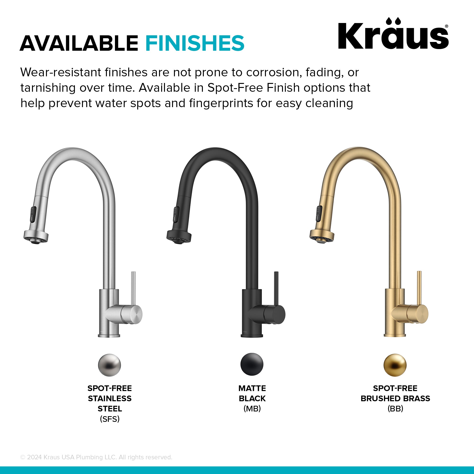 KRAUS 2-Function Single Handle Pull Down Kitchen Faucet in Spot-Free Brushed Brass