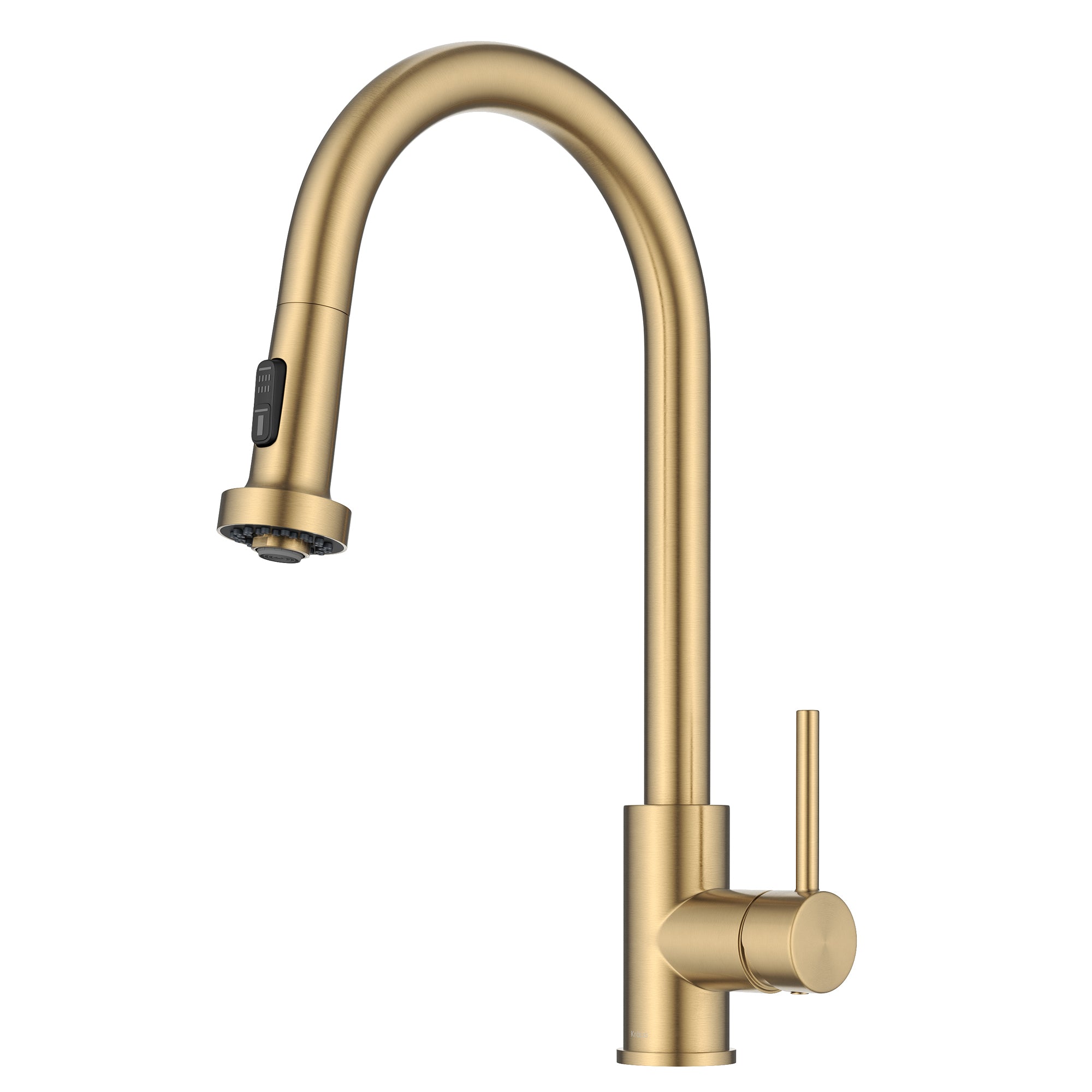 KRAUS 2-Function Single Handle Pull Down Kitchen Faucet in Spot-Free Brushed Brass