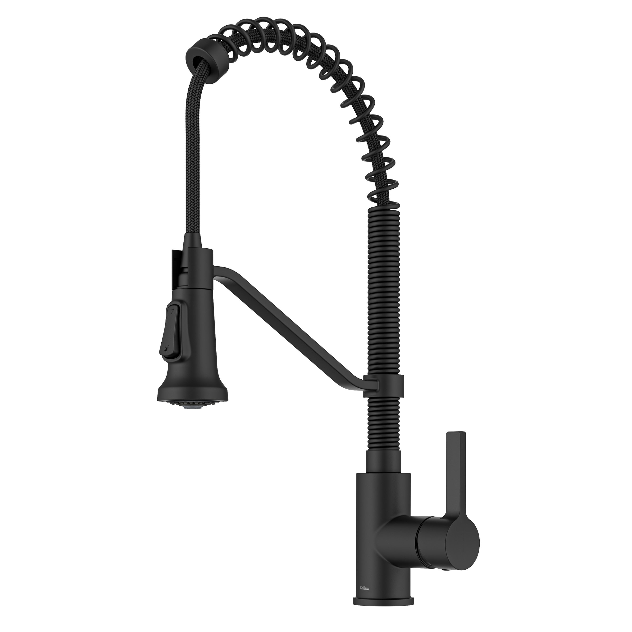 KRAUS Britt Single Handle Pull Down Kitchen Faucet in Matte Black