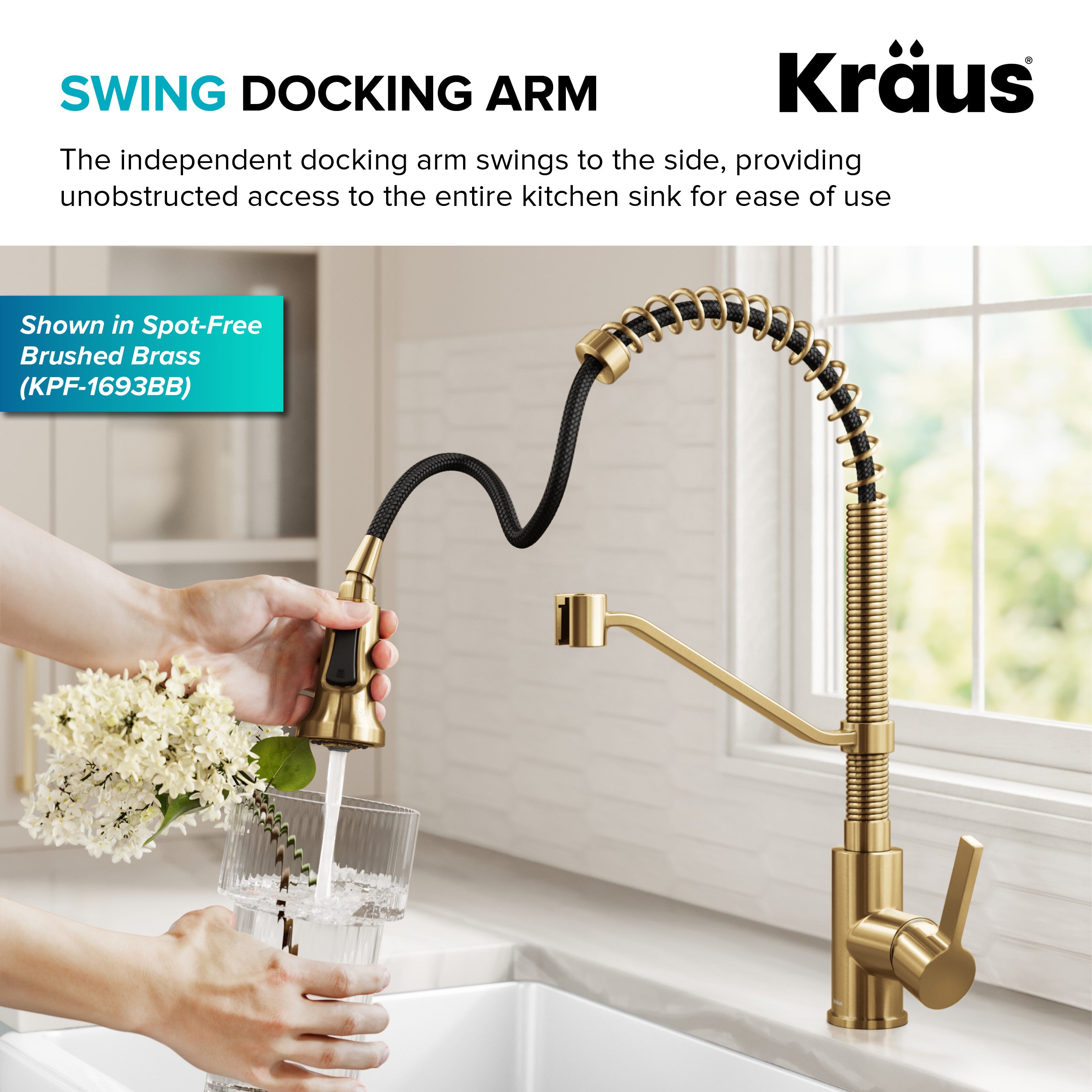 KRAUS Britt Single Handle Pull Down Kitchen Faucet in Matte Black