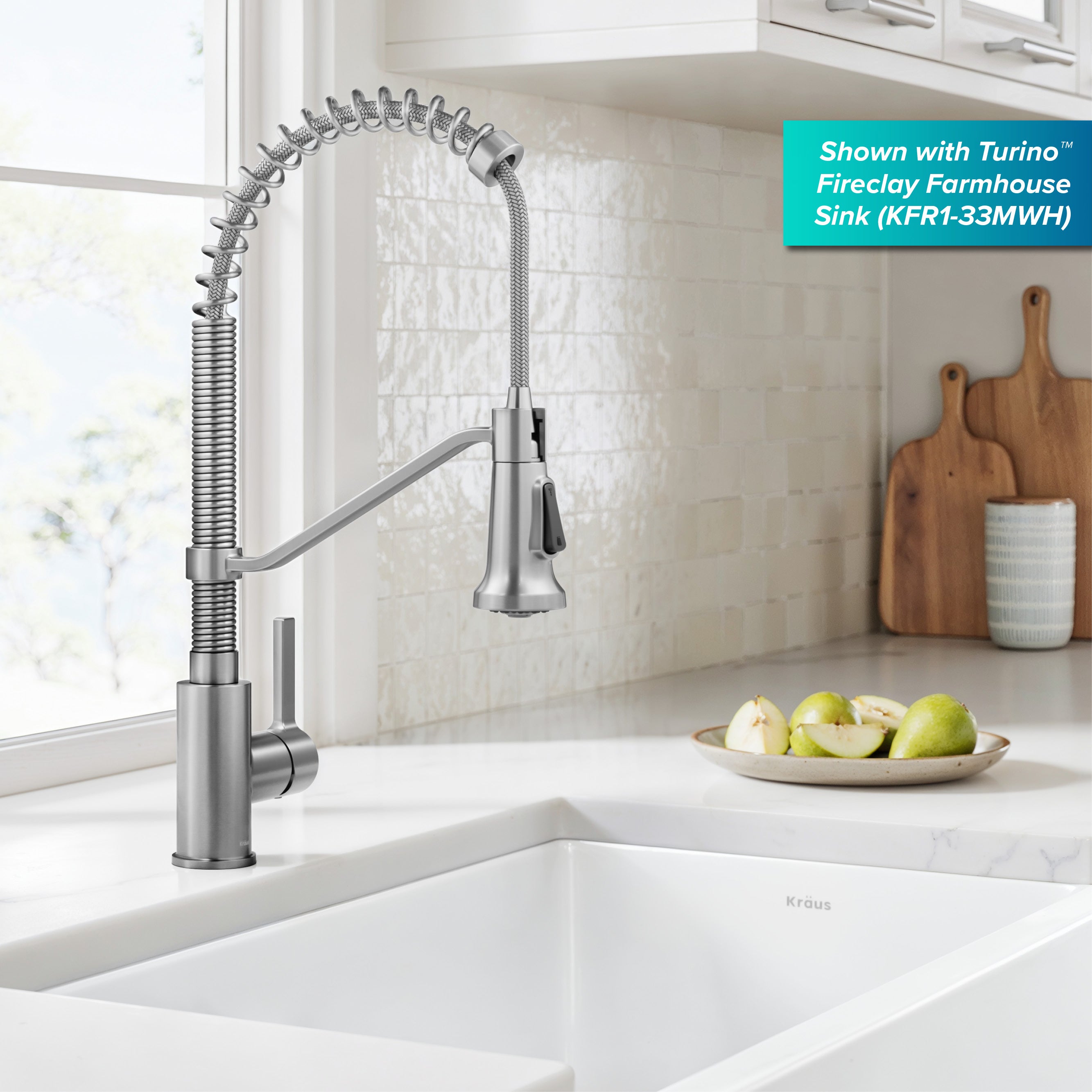 KRAUS Britt Single Handle Pull Down Kitchen Faucet in Spot-Free Stainless Steel