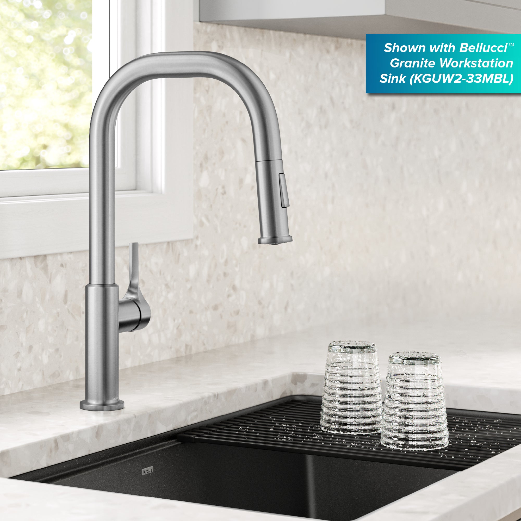 KRAUS Torak Single Handle Pull Down Kitchen Faucet in Spot-Free Stainless