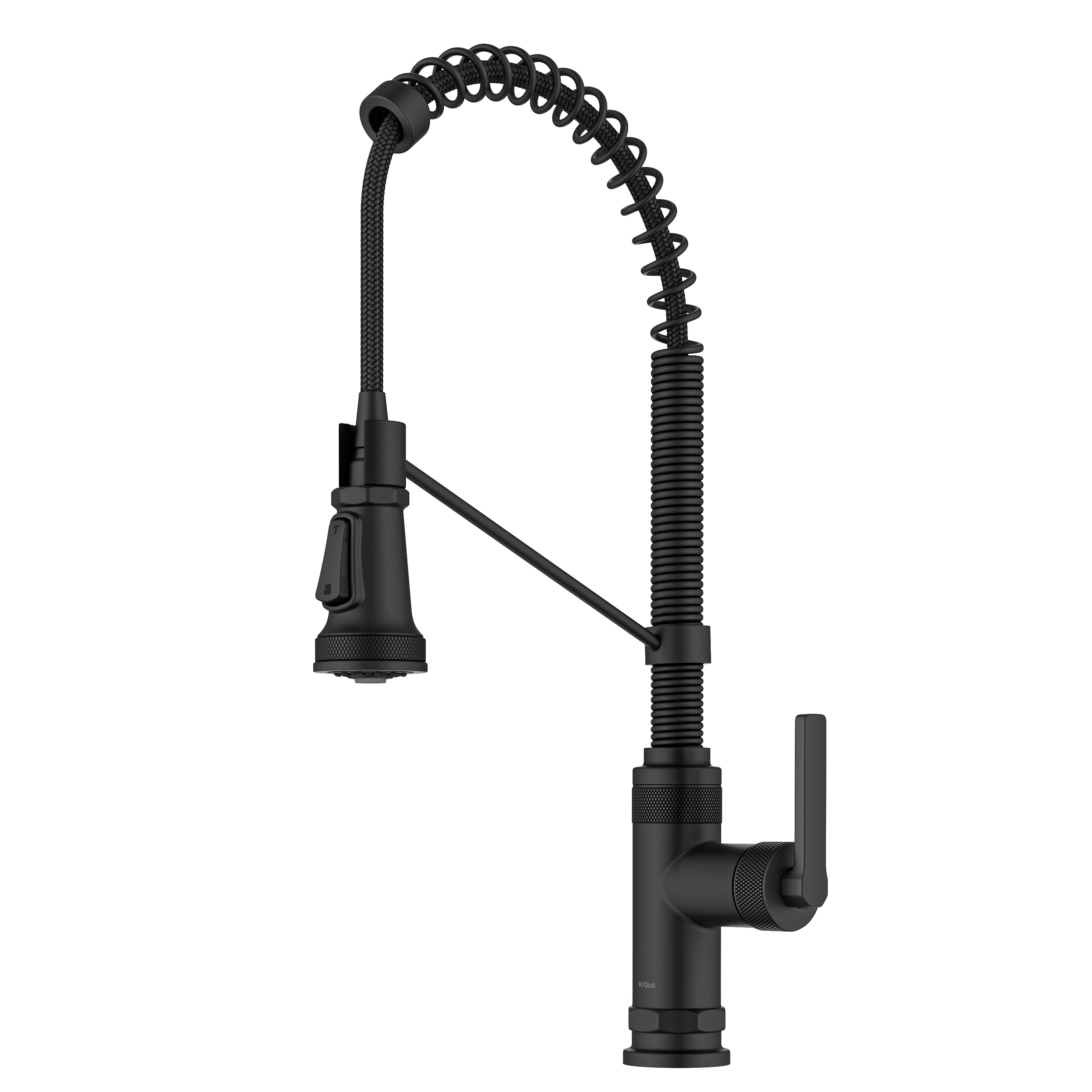 KRAUS Allyn Single Handle Pull Down Kitchen Faucet in Matte Black