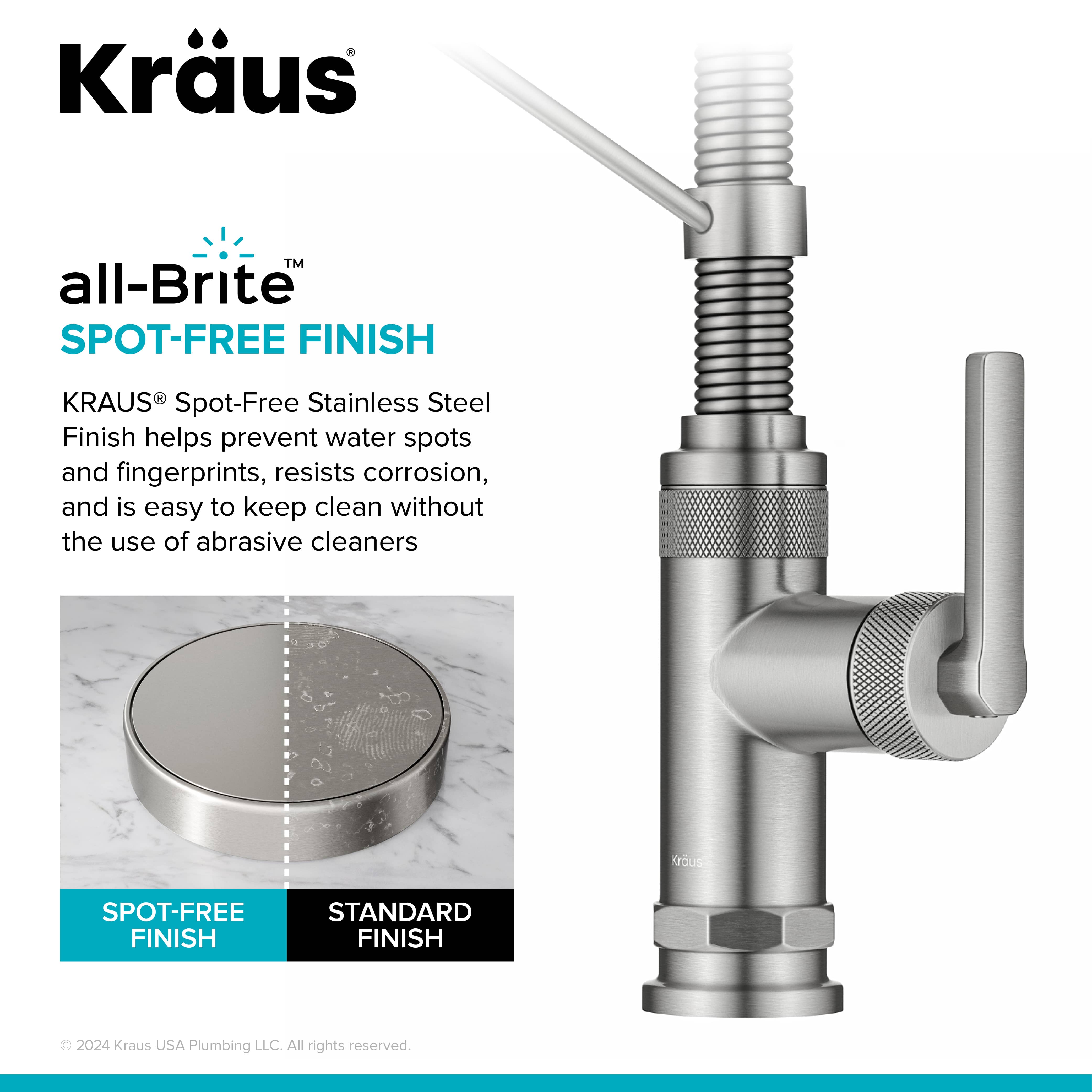 KRAUS Allyn Single Handle Pull Down Kitchen Faucet in Spot-Free Stainless Steel