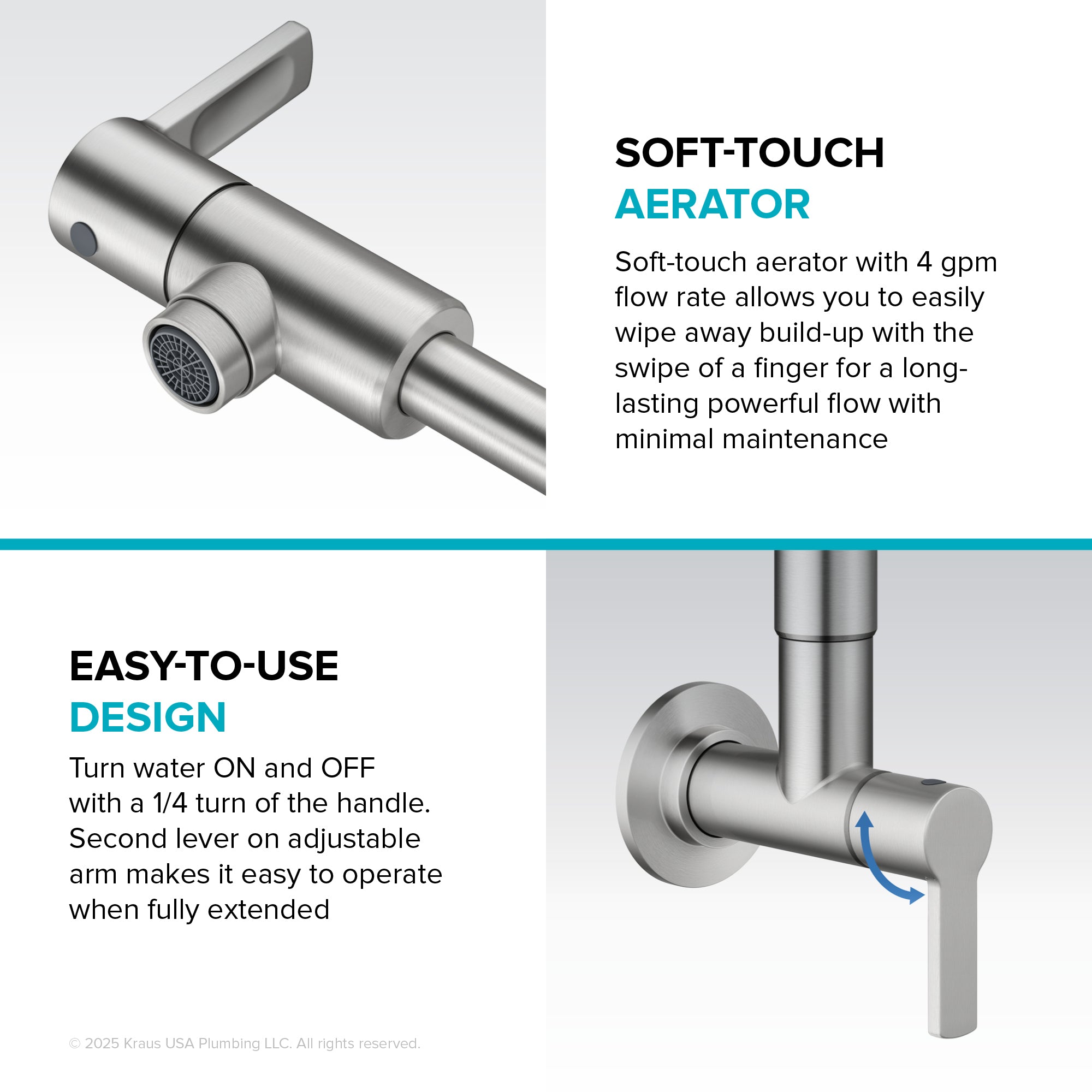 KRAUS Oletto Wall Mount Pot Filler in Matte Black