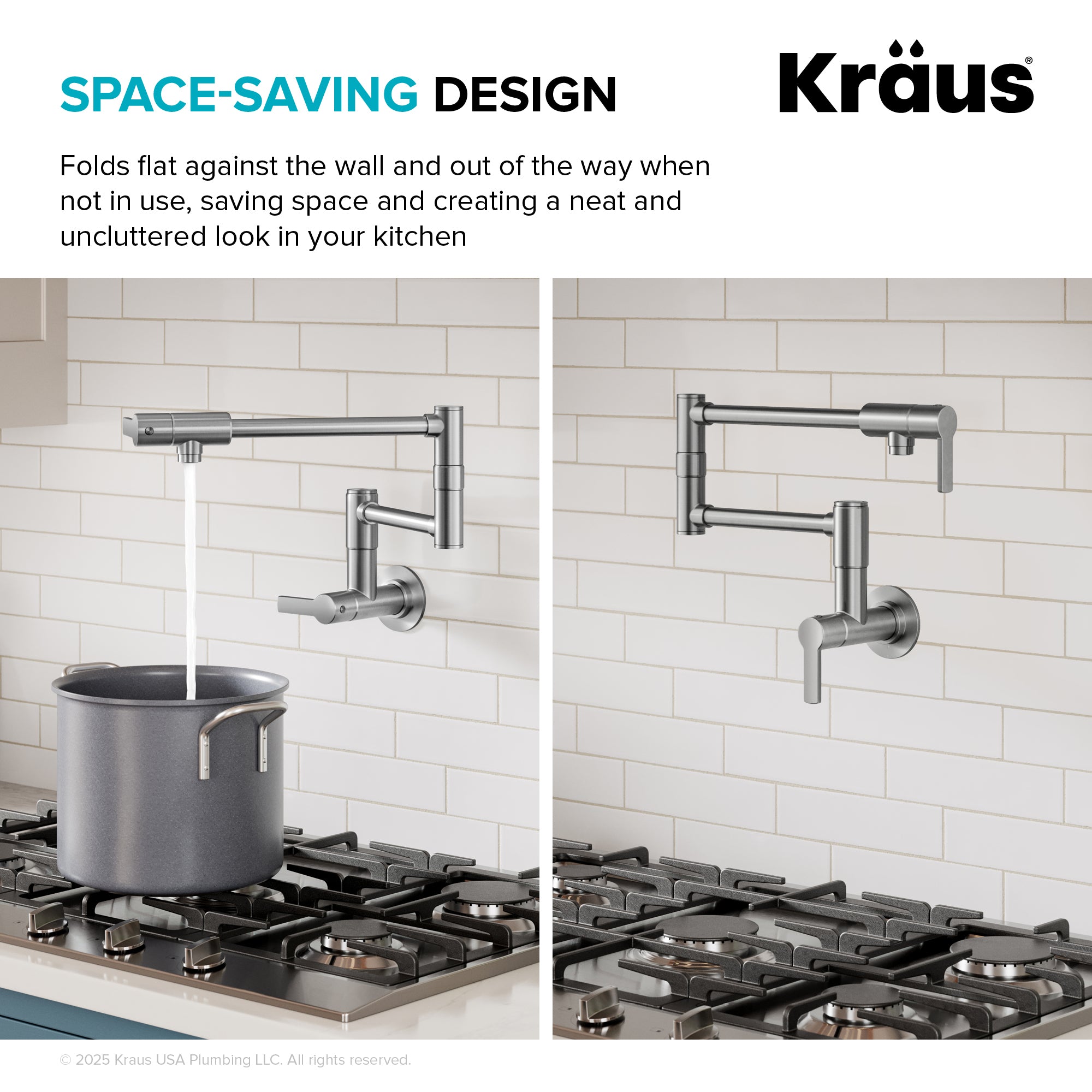 KRAUS Oletto Wall Mount Pot Filler in Matte Black