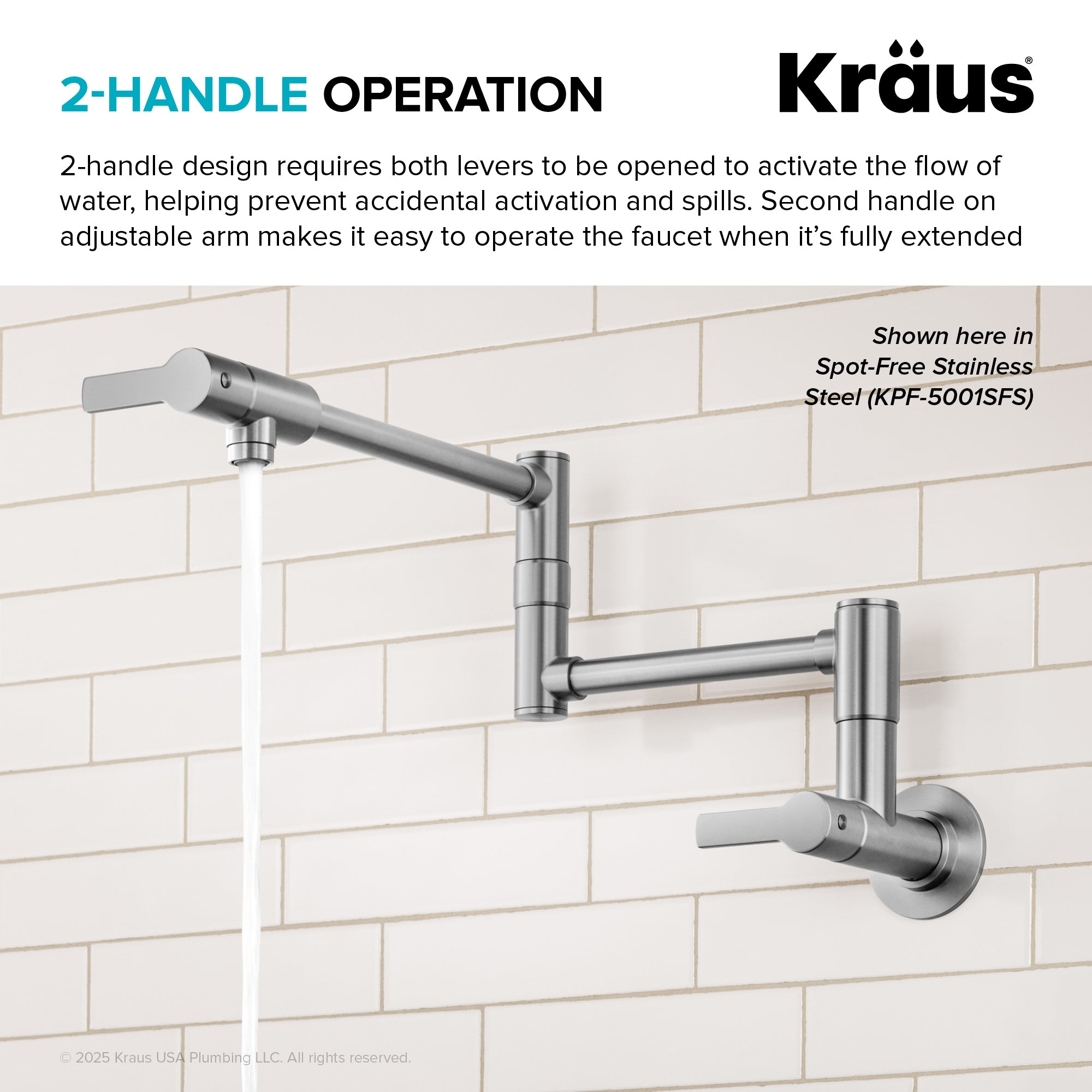 KRAUS Oletto Wall Mount Pot Filler in Matte Black