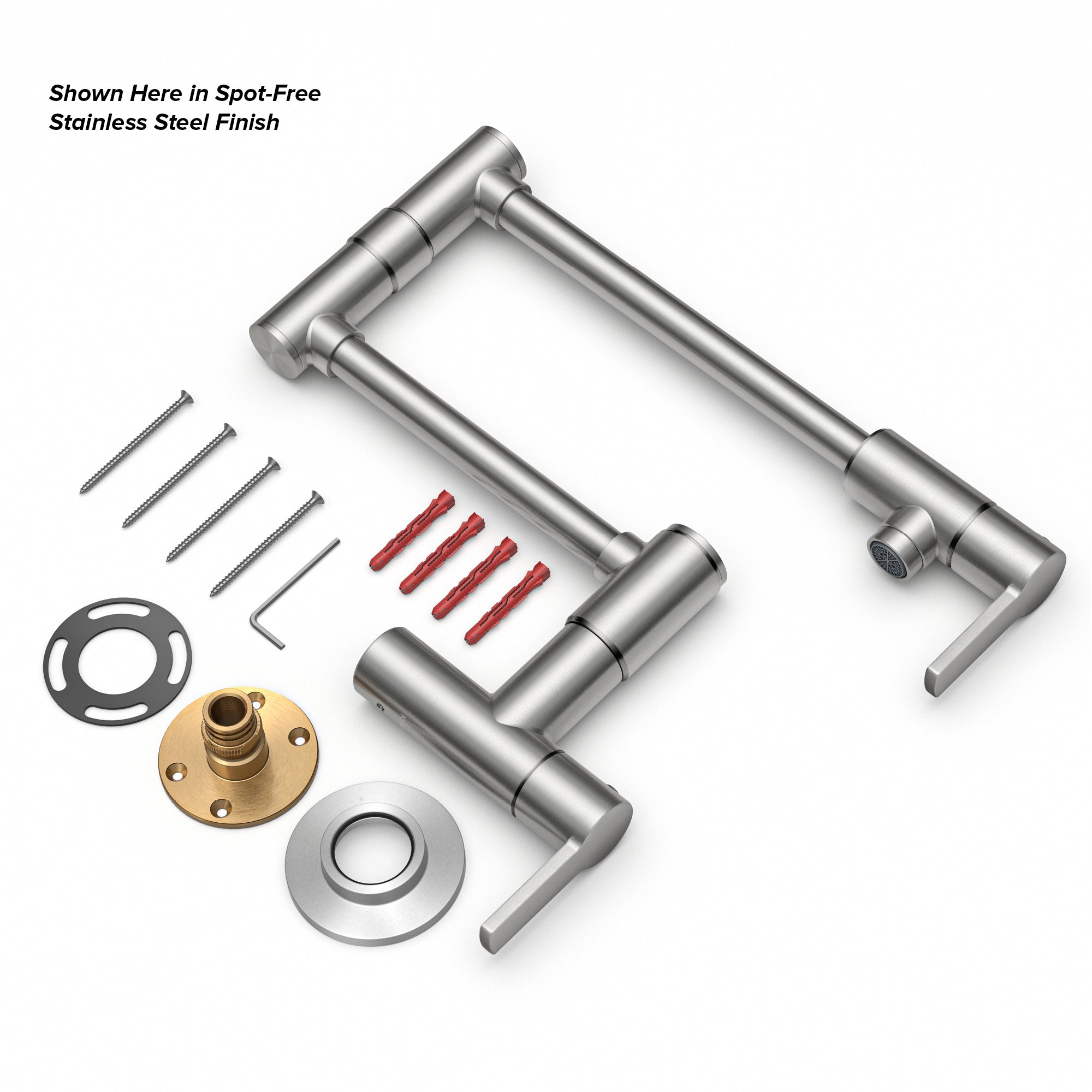 KRAUS Oletto Wall Mount Pot Filler in Matte Black