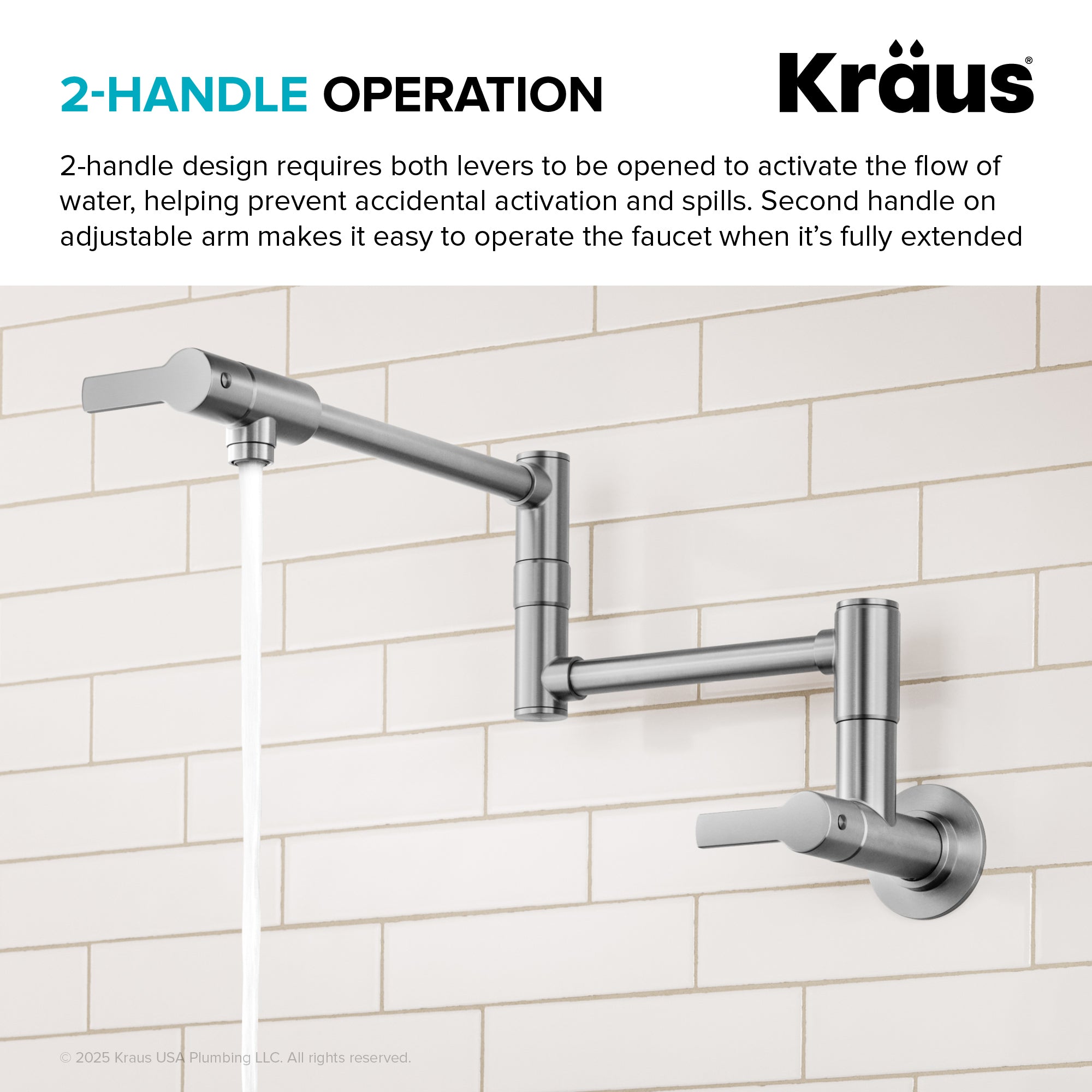 KRAUS Oletto Wall Mount Pot Filler in Spot Free Stainless
