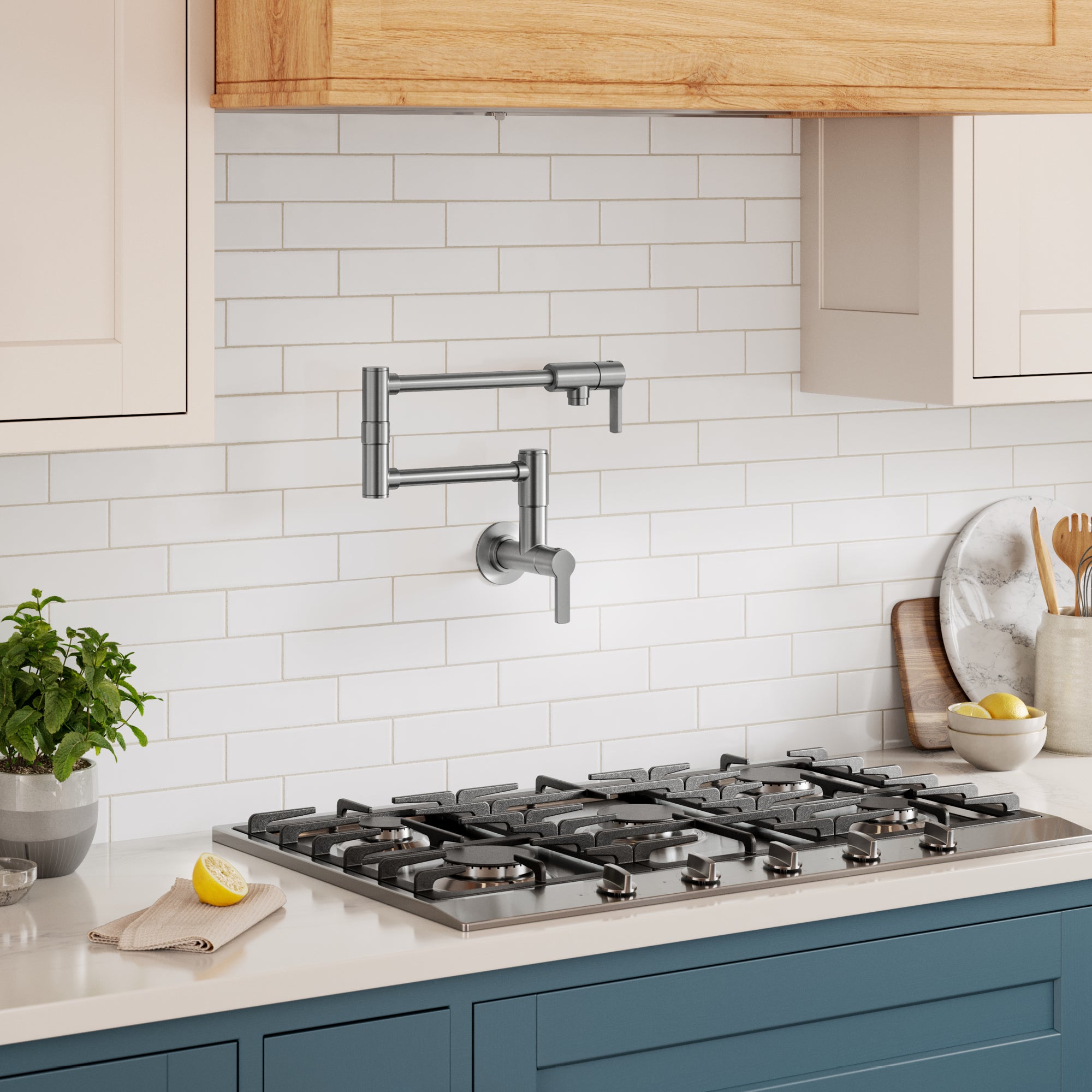 KRAUS Oletto Wall Mount Pot Filler in Spot Free Stainless