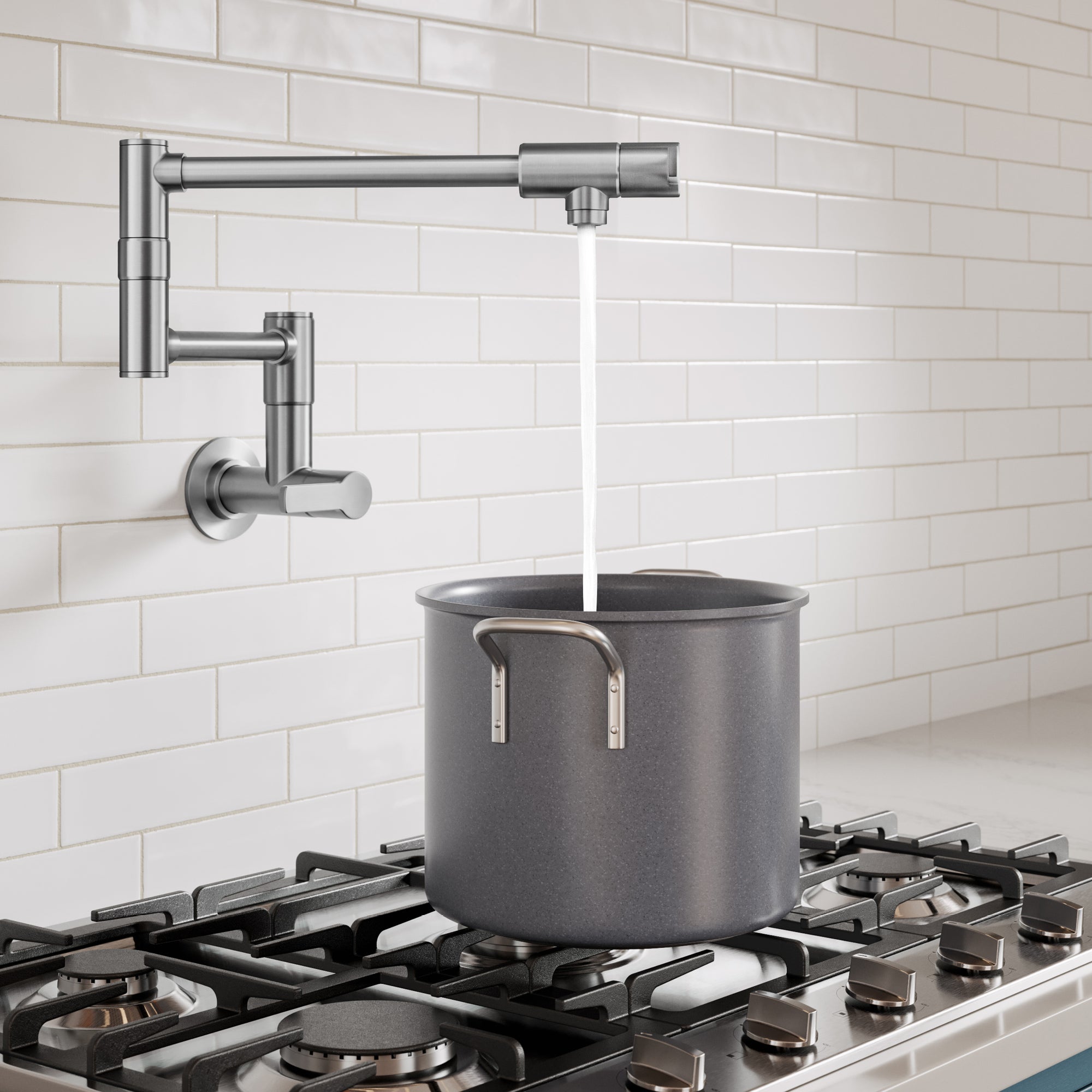 KRAUS Oletto Wall Mount Pot Filler in Spot Free Stainless