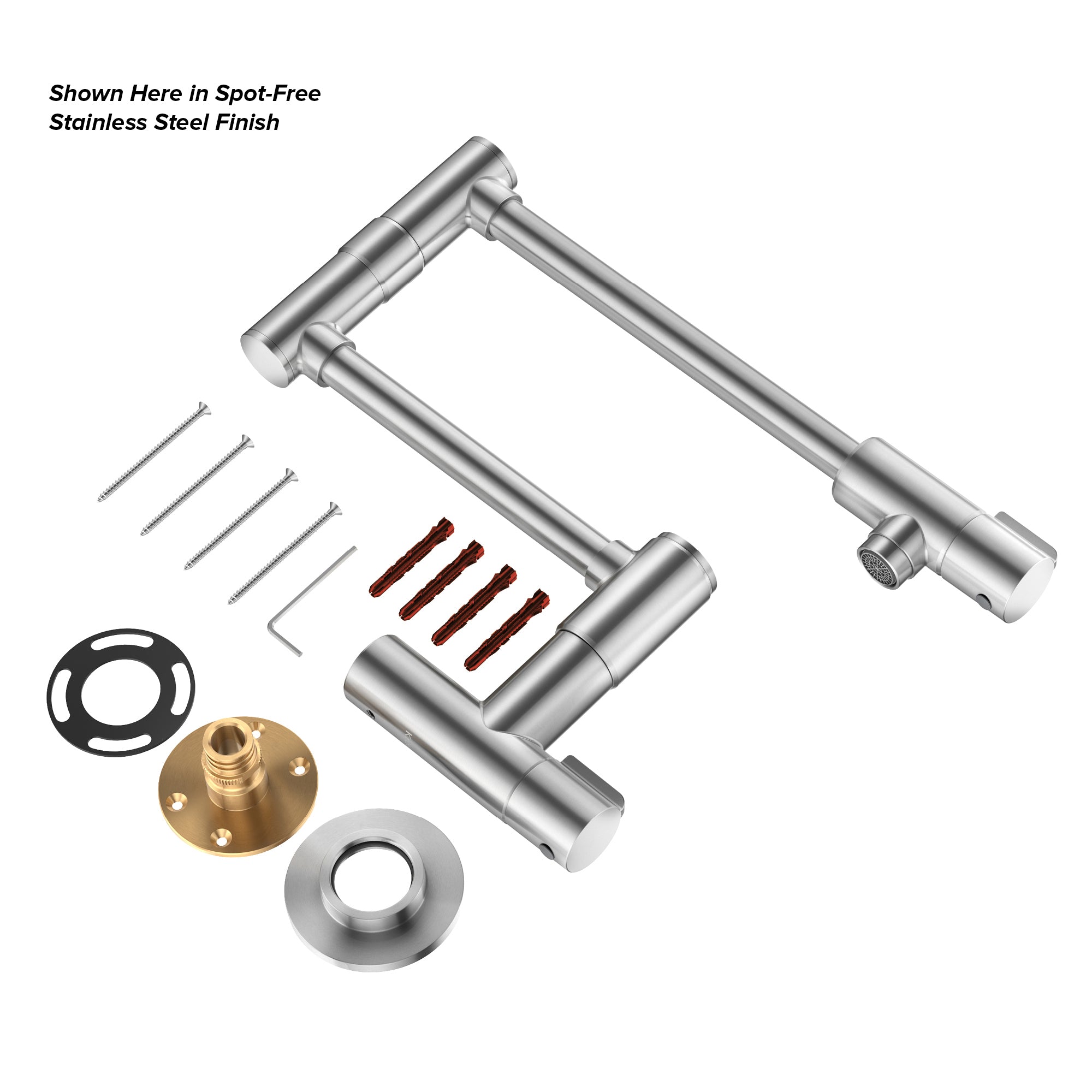 KRAUS Bolden Wall Mount Pot Filler in Antique Champagne Bronze