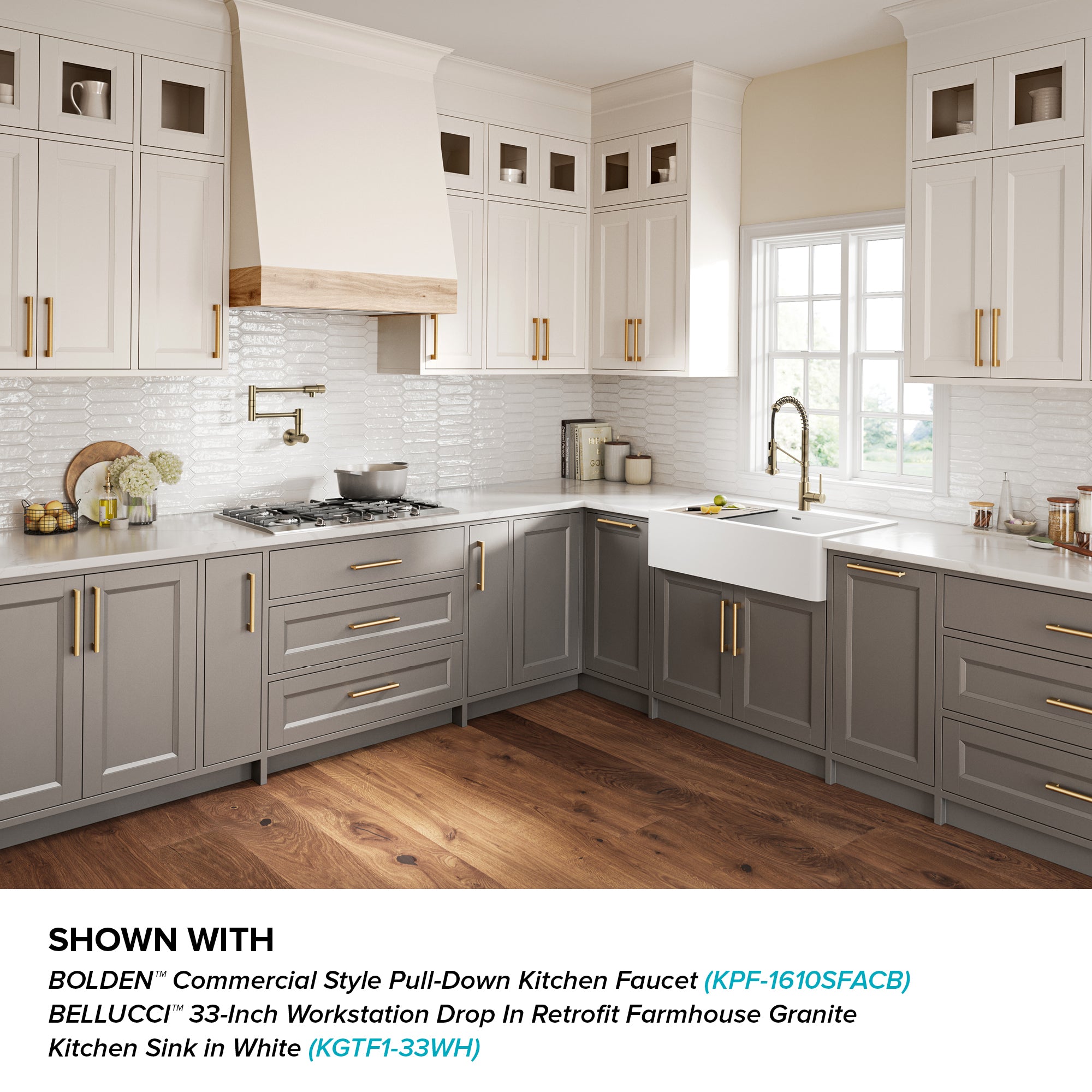 KRAUS Bolden Wall Mount Pot Filler in Antique Champagne Bronze