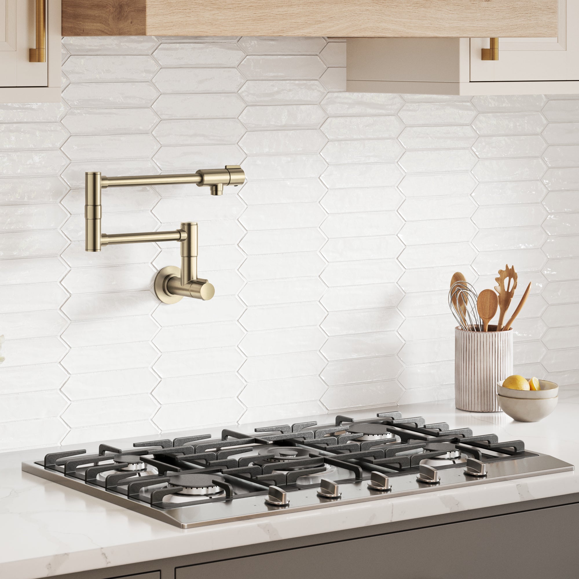 KRAUS Bolden Wall Mount Pot Filler in Antique Champagne Bronze