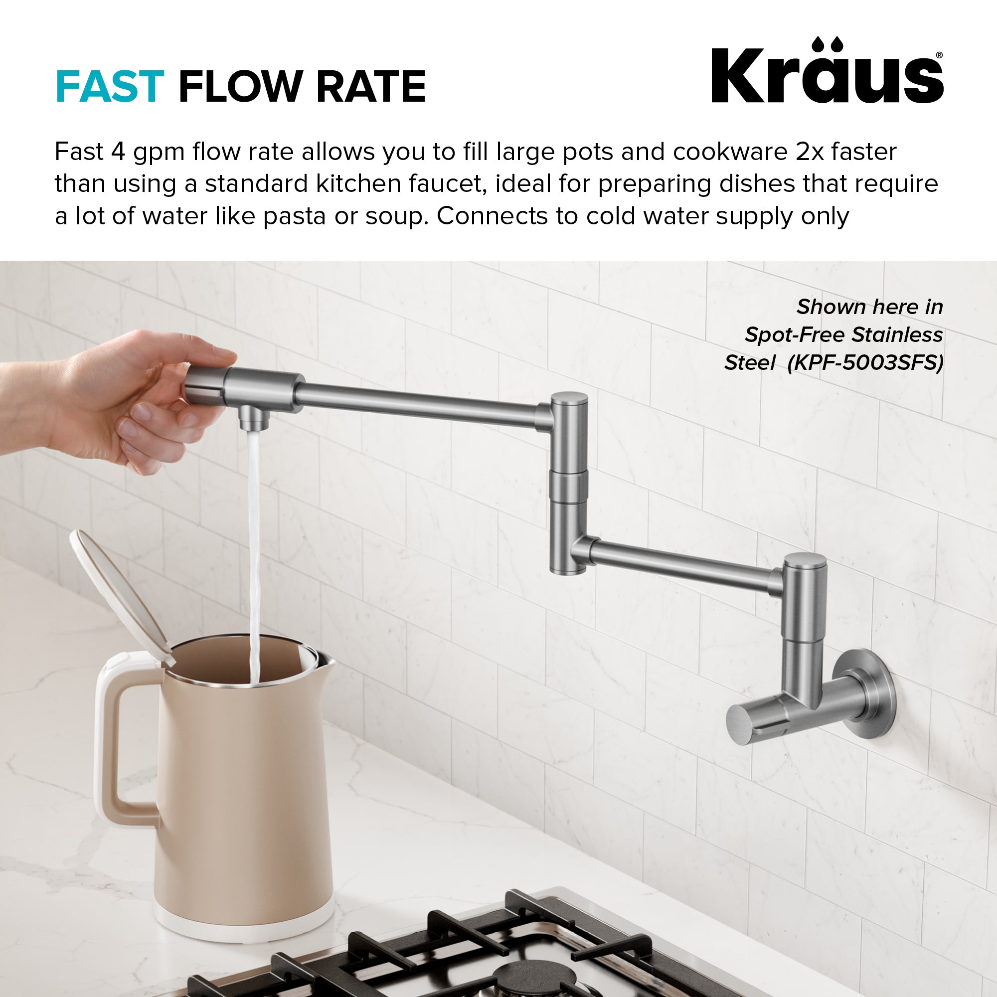 KRAUS Bolden Wall Mount Pot Filler in Antique Champagne Bronze