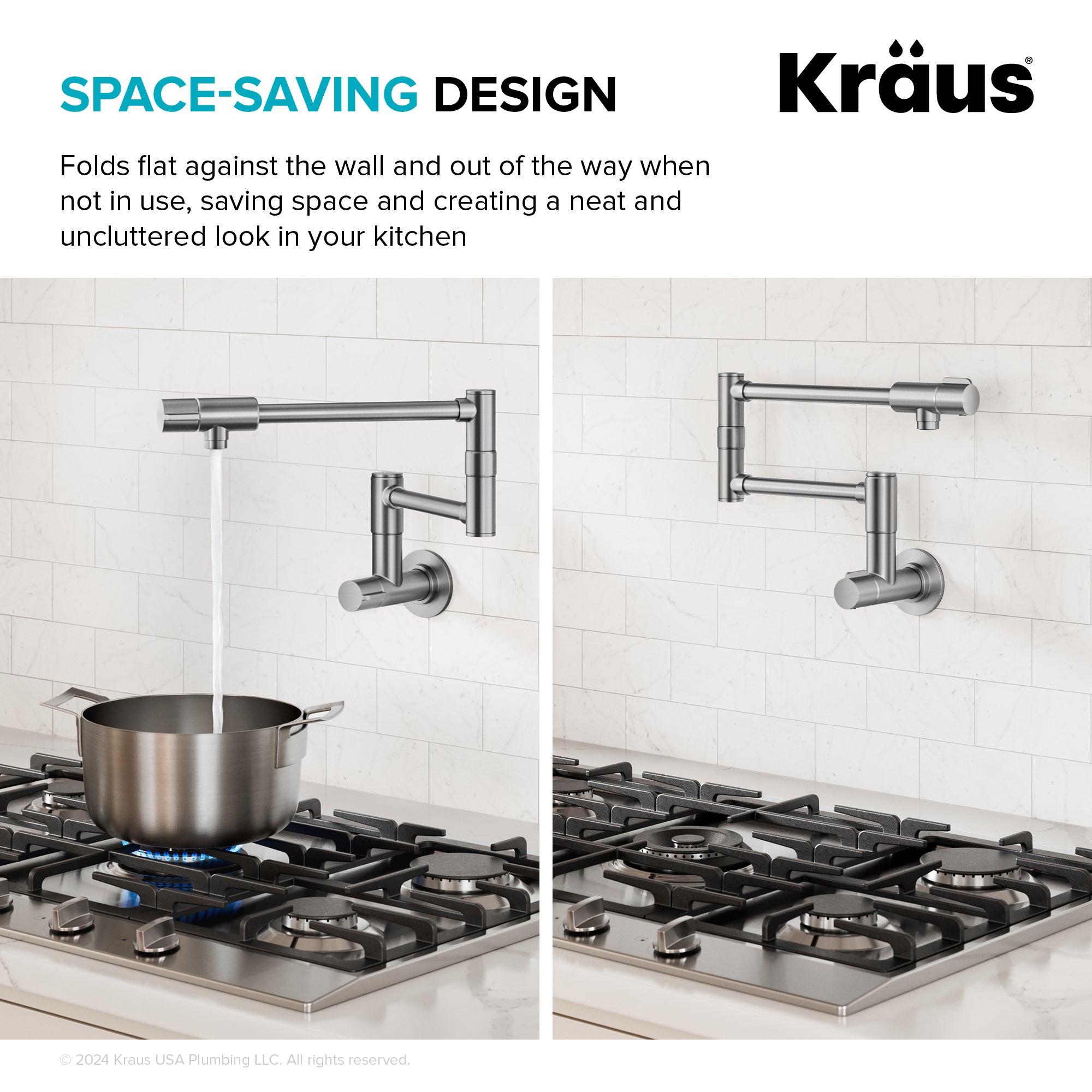 KRAUS Spot Free Stainless Wall Mounted Pot Filler