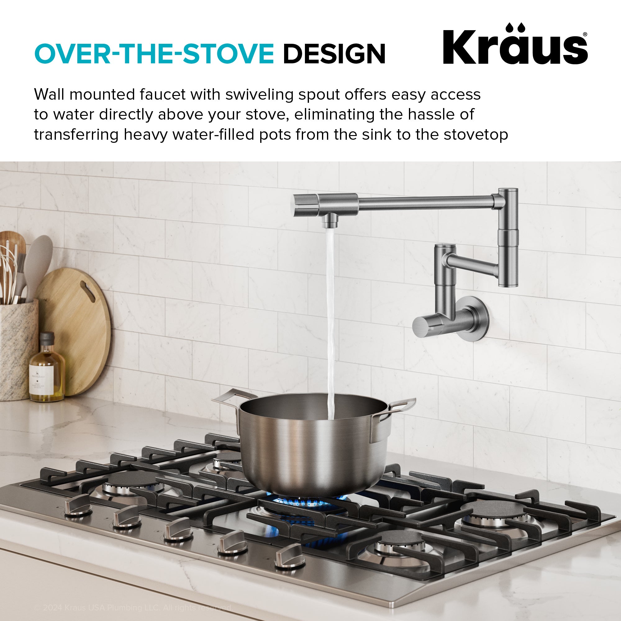 KRAUS Spot Free Stainless Wall Mounted Pot Filler