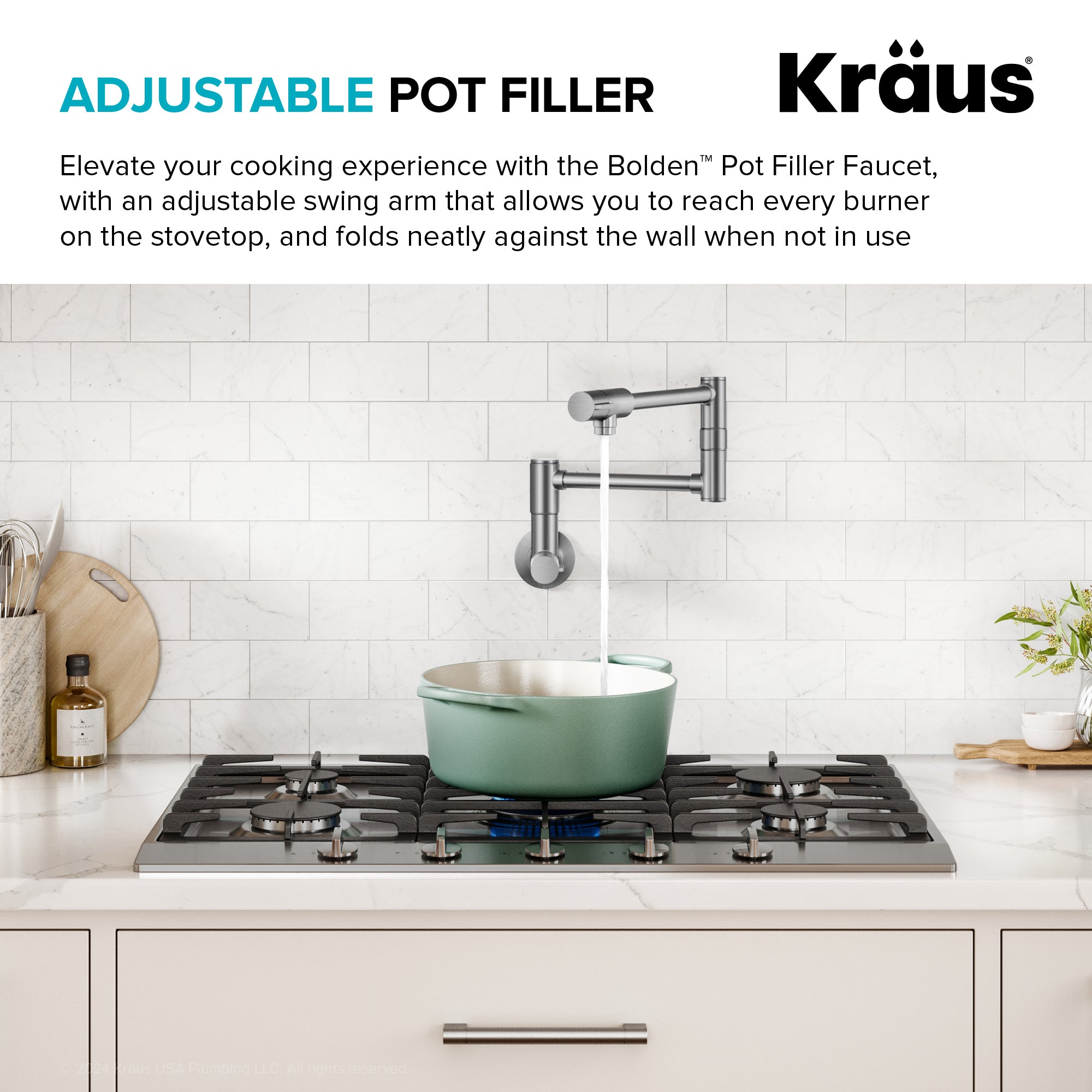 KRAUS Spot Free Stainless Wall Mounted Pot Filler