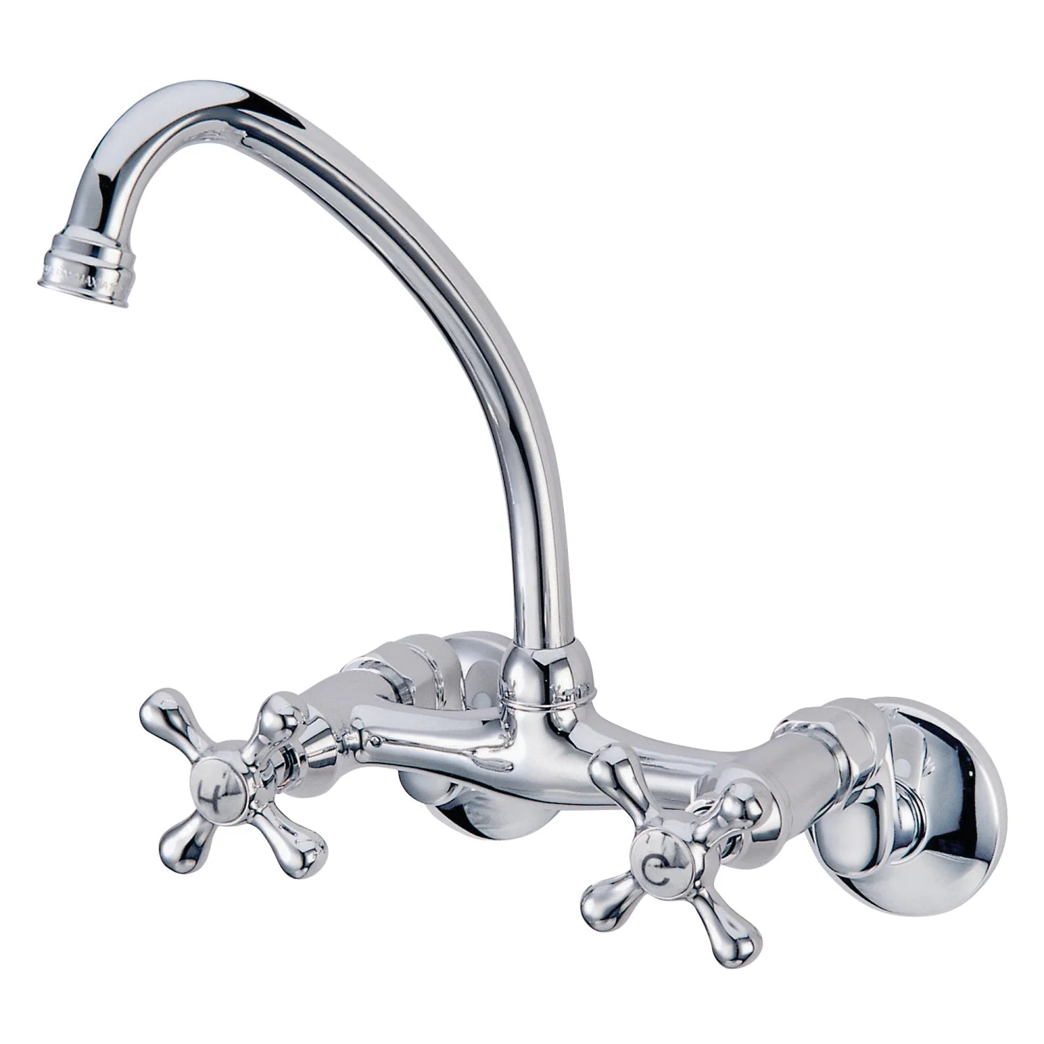 Kingston Brass Kingston 6" Adjustable Center Wall Mount Kitchen Faucet in Polished Chrome