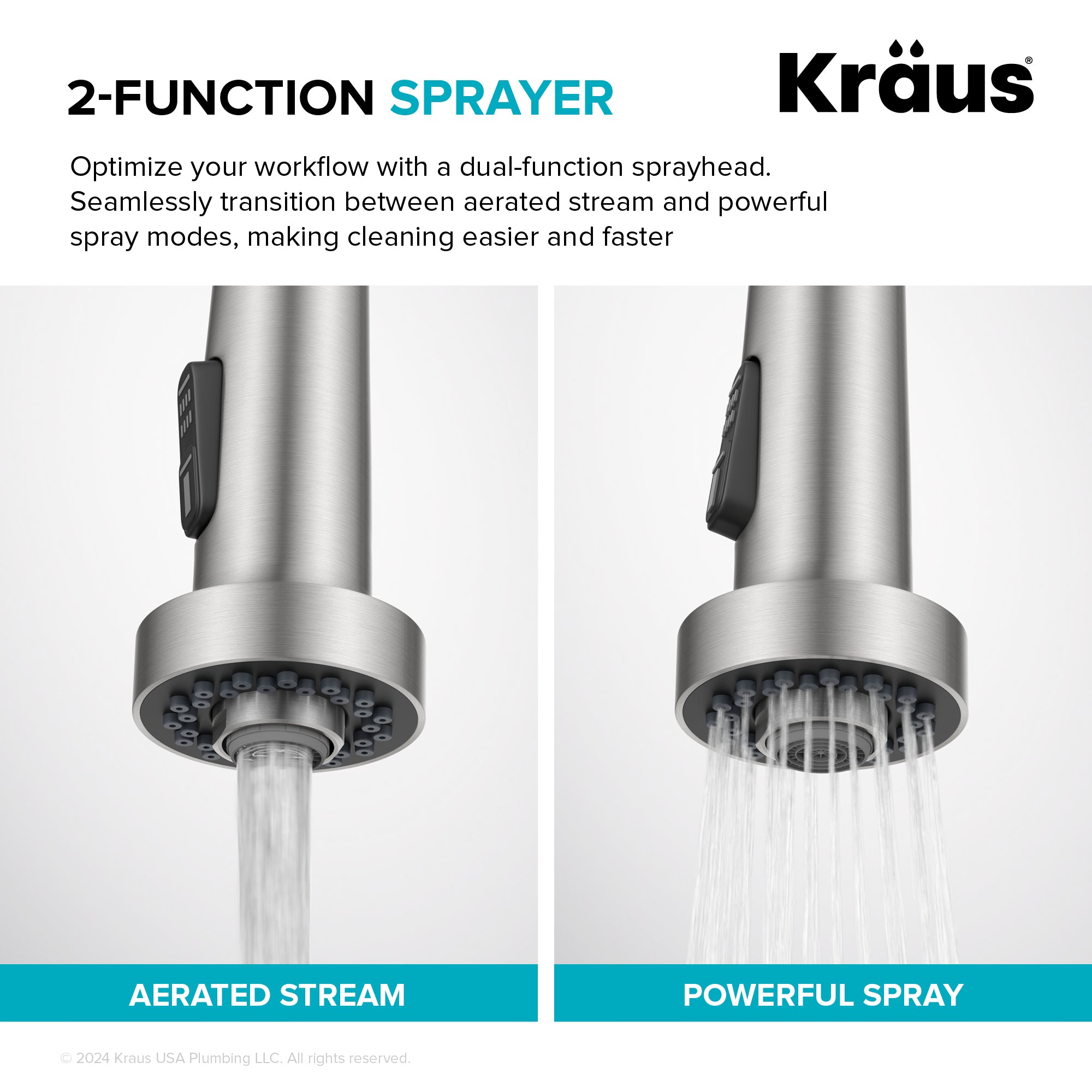 KRAUS Sensor Touchless Single Handle Pull Down Kitchen Faucet in Spot-Free Stainless