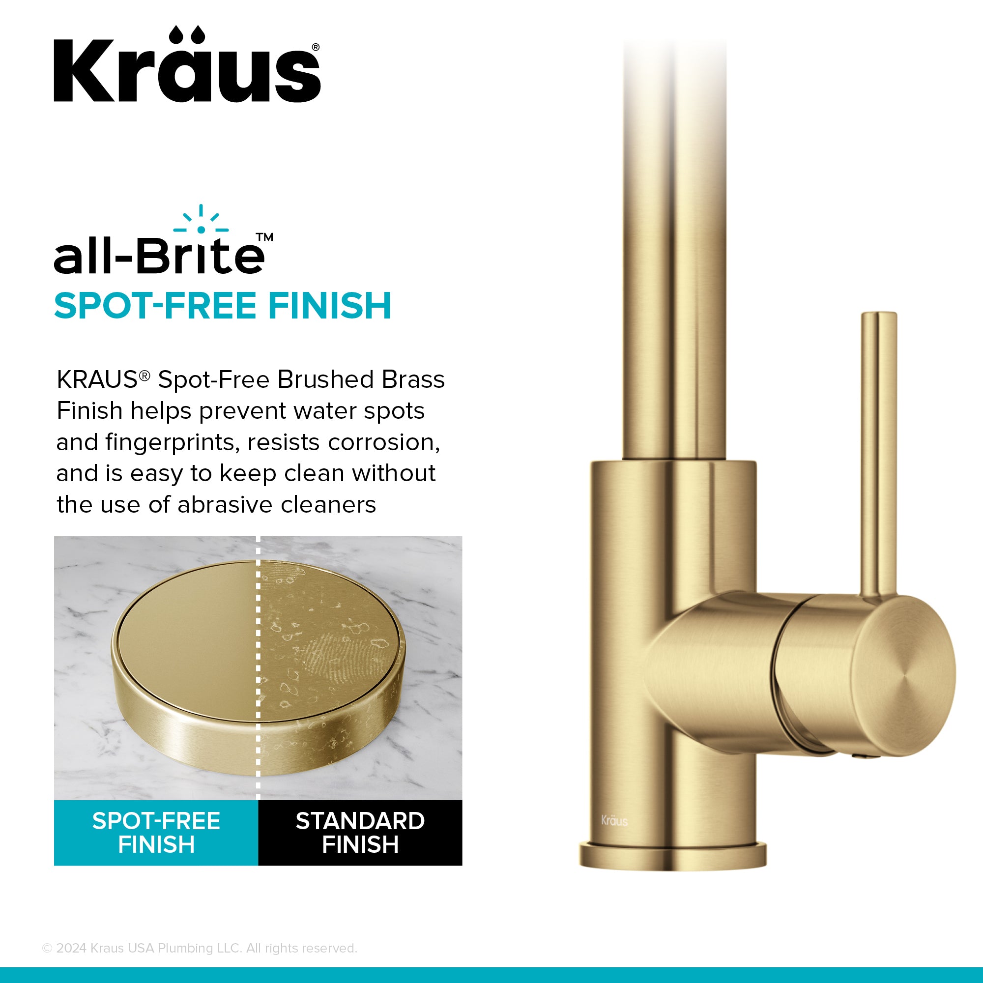 KRAUS Sensor Touchless Single Handle Pull Down Kitchen Faucet in Spot-Free Brushed Brass