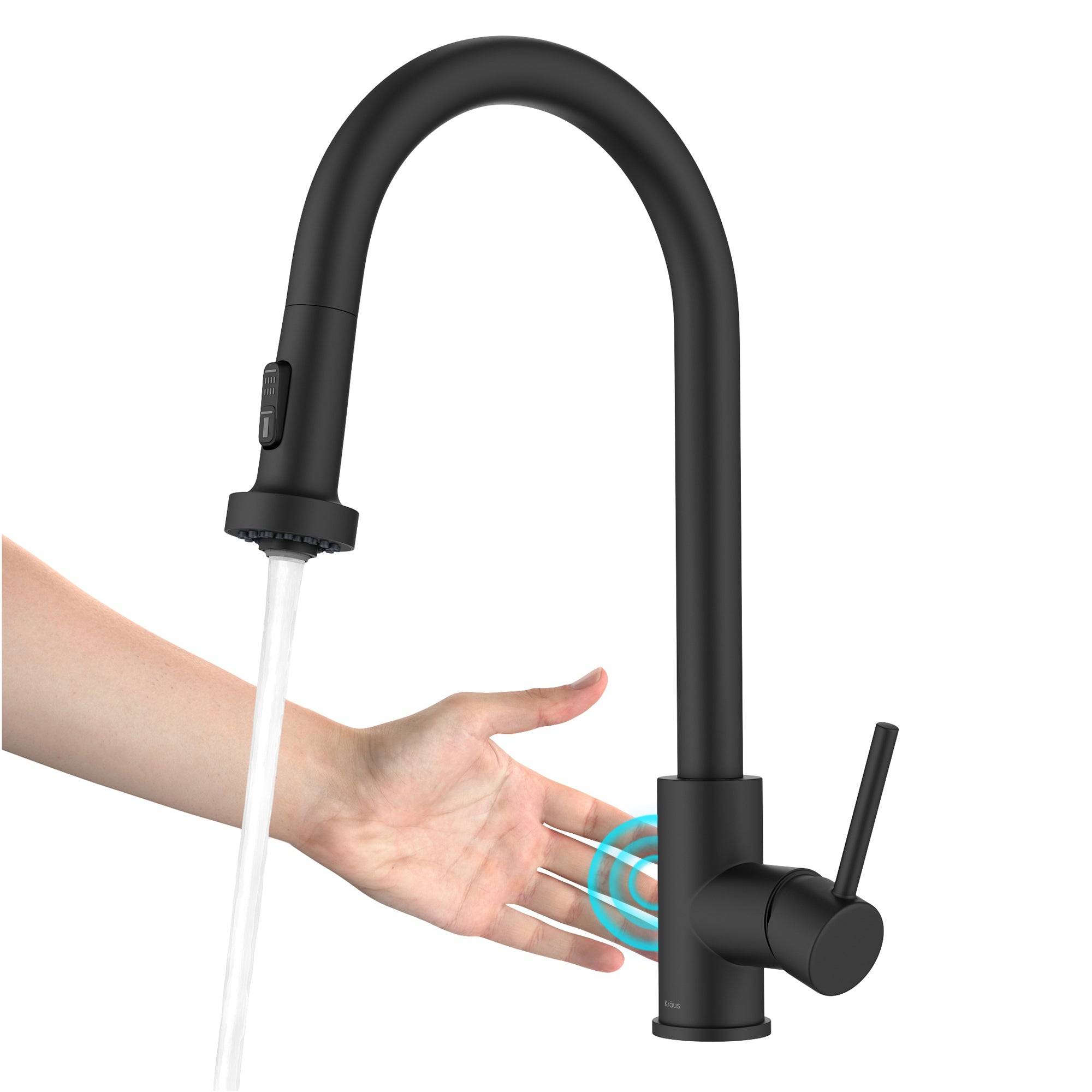 KRAUS Sensor Touchless Single Handle Pull Down Kitchen Faucet in Matte Black