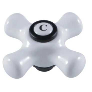 Replacement Porcelain Cross Handle (Cold Side)