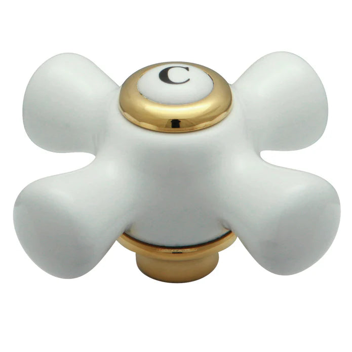 Replacement Porcelain Cross Handle (Cold Side)