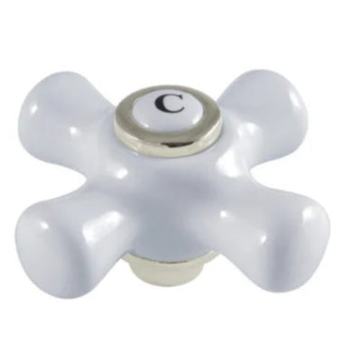 Replacement Porcelain Cross Handle (Cold Side)