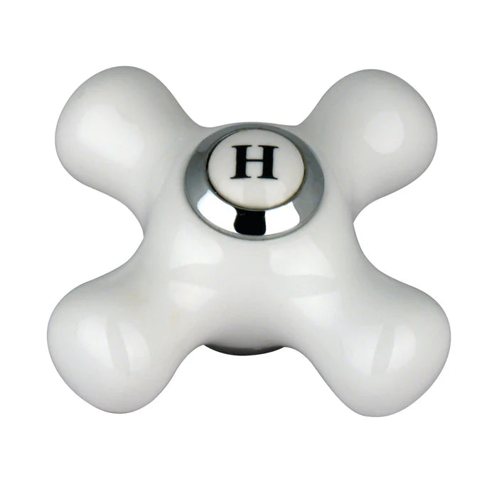 Replacement Porcelain Cross Handle (Hot Side)