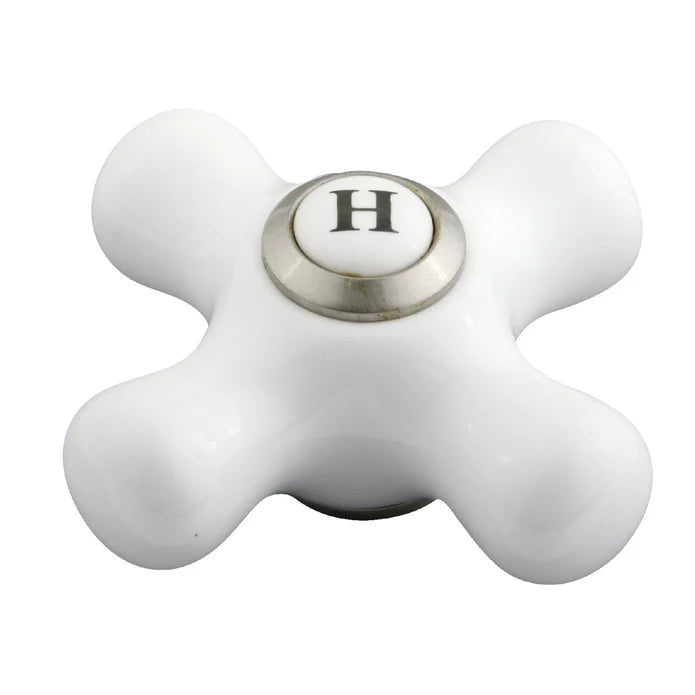 Replacement Porcelain Cross Handle (Hot Side)