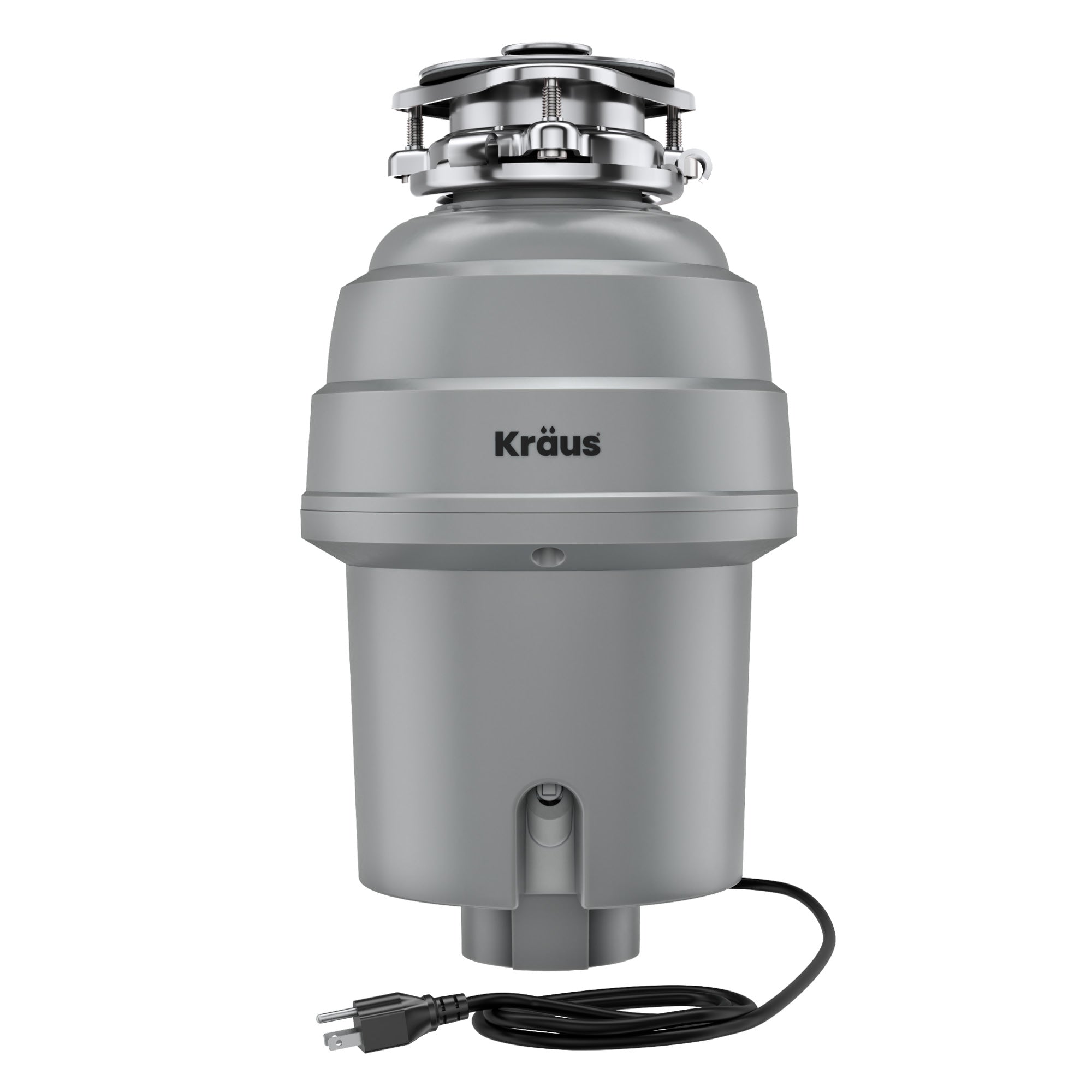 KRAUS WasteGuard High-Speed 1 HP Continuous Feed Ultra-Quie Garbage Disposal with Power Cord - Flange Included