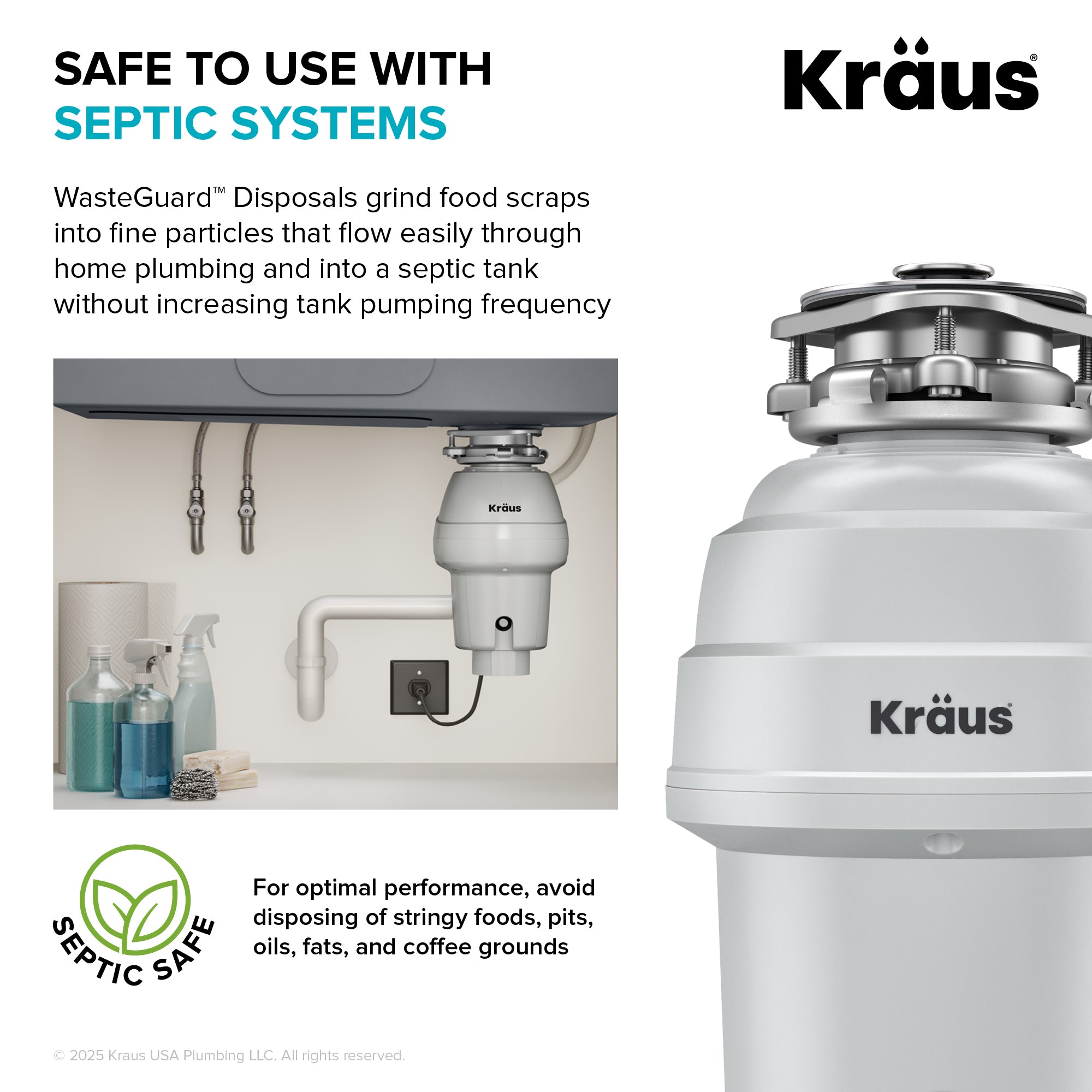 WasteGuard 1 HP Continuous Feed Garbage Disposal with Ultra-Quiet Motor-DirectSinks