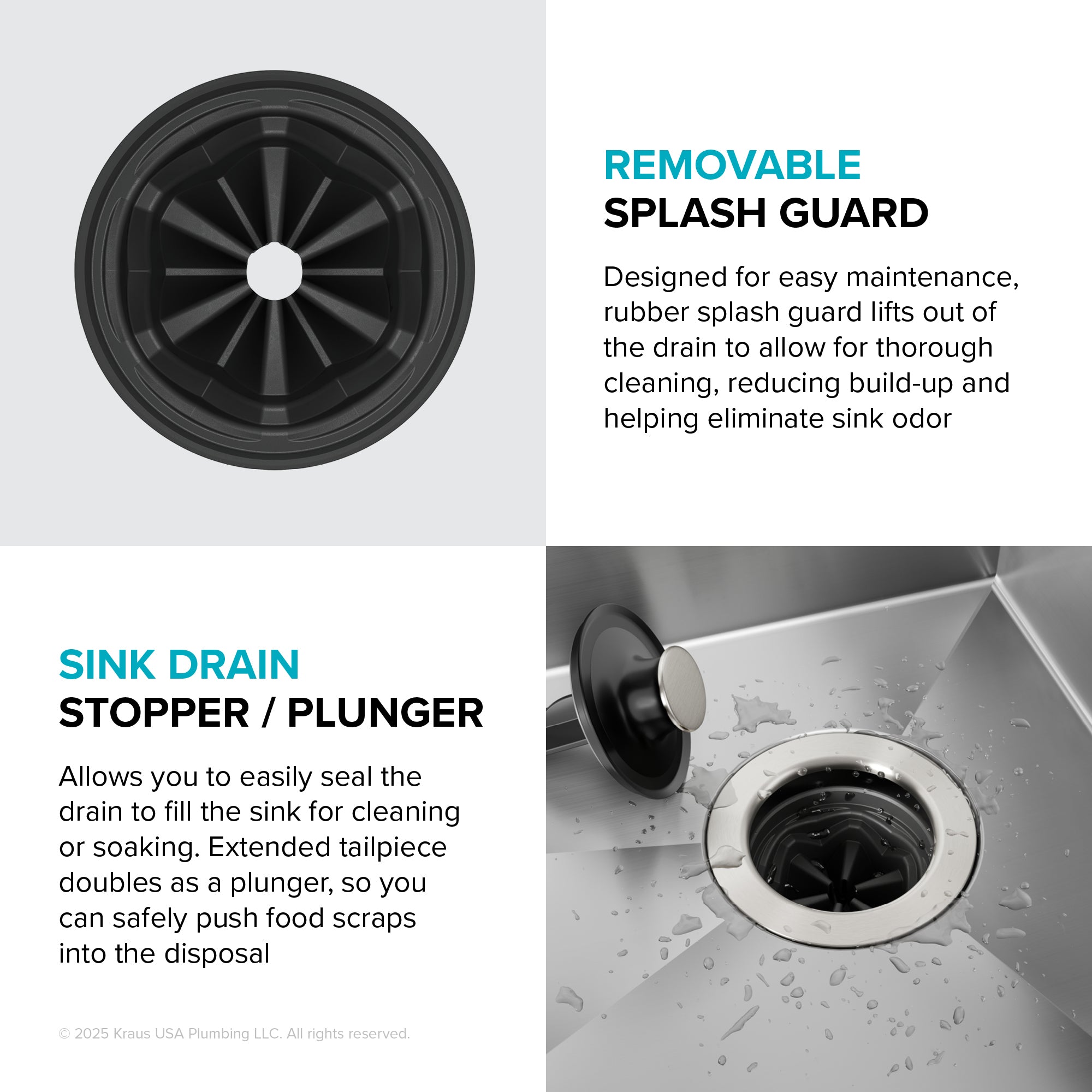 WasteGuard 1/2 HP Continuous Feed Garbage Disposal with Ultra-Quiet Motor-DirectSinks