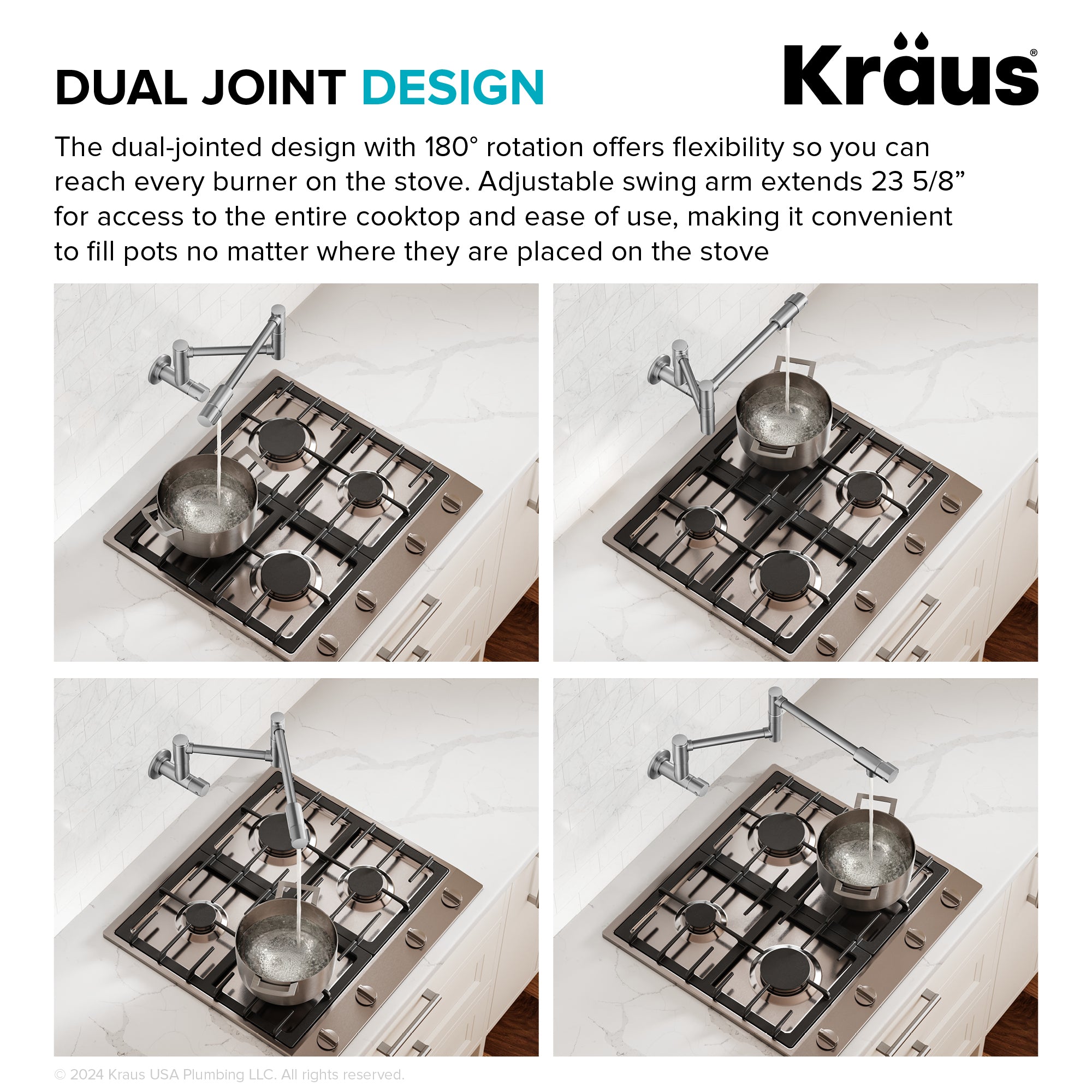 KRAUS Matte Black Wall Mounted Pot Filler