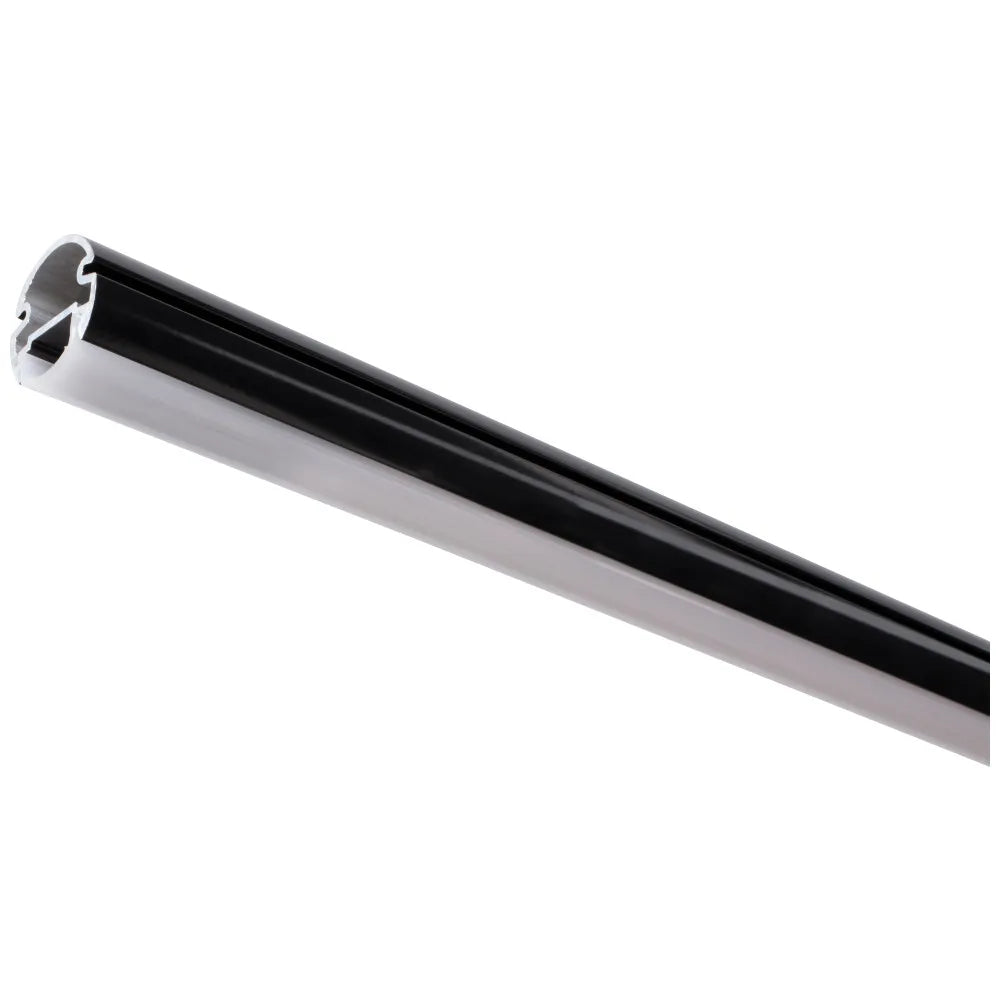 Closet Rod with Integrated LED Light in Black