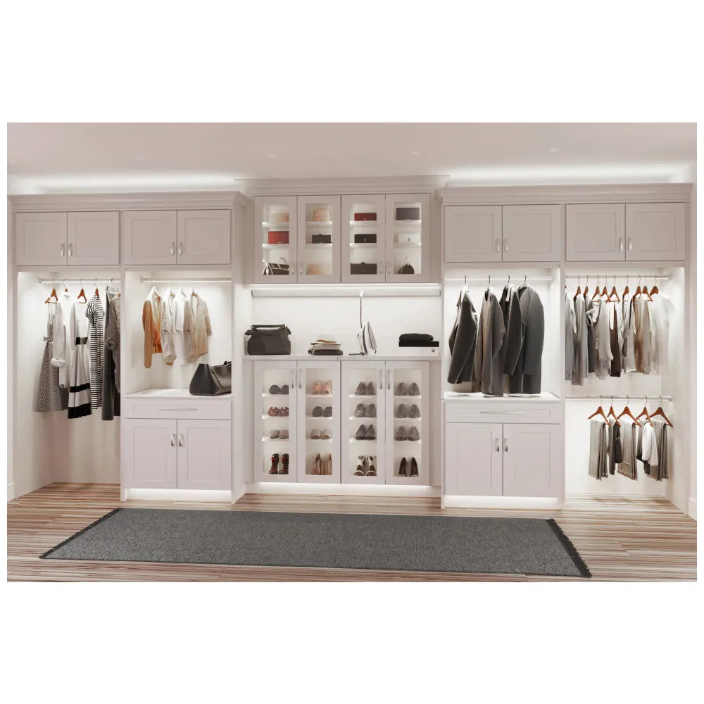 Closet Rod with Integrated LED Light in Satin Nickel